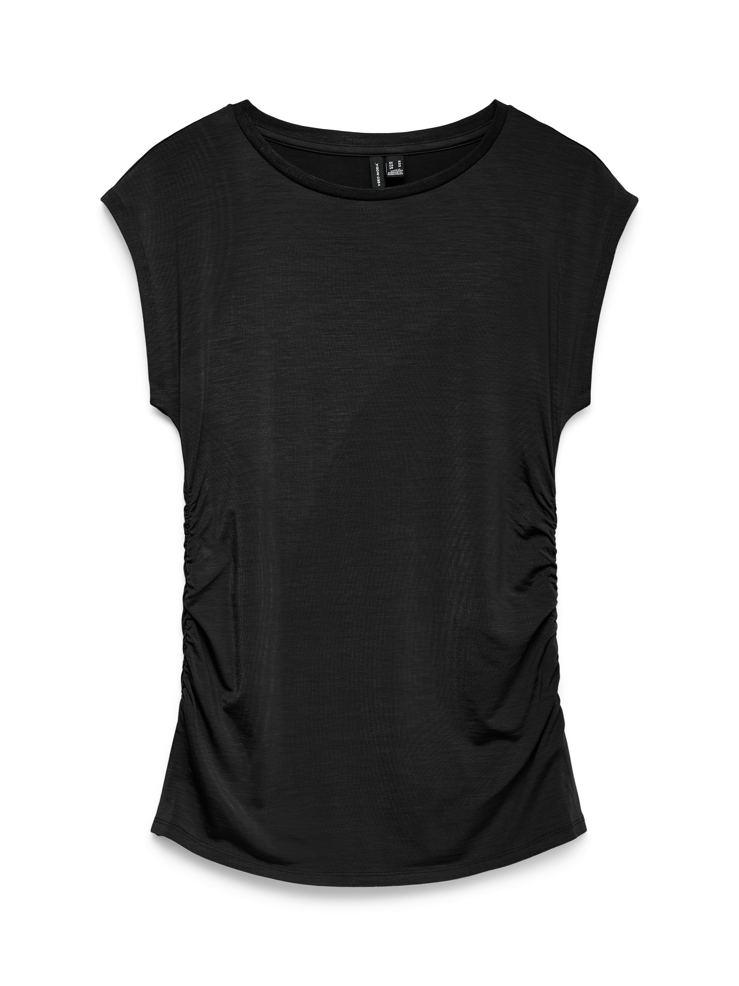 Vero Moda Rundhalsshirt »VMAVASARAH  SL TOP JRS NOOS« Materialmix, seitlich gerafft