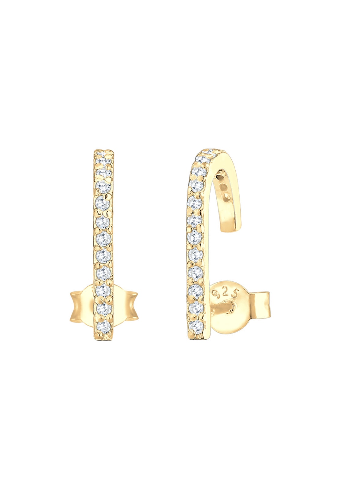 Elli Paar Ohrstecker »Ohrringe Ohrstecker Suspender Zirkonia Weiß 925 Sterling Silber«