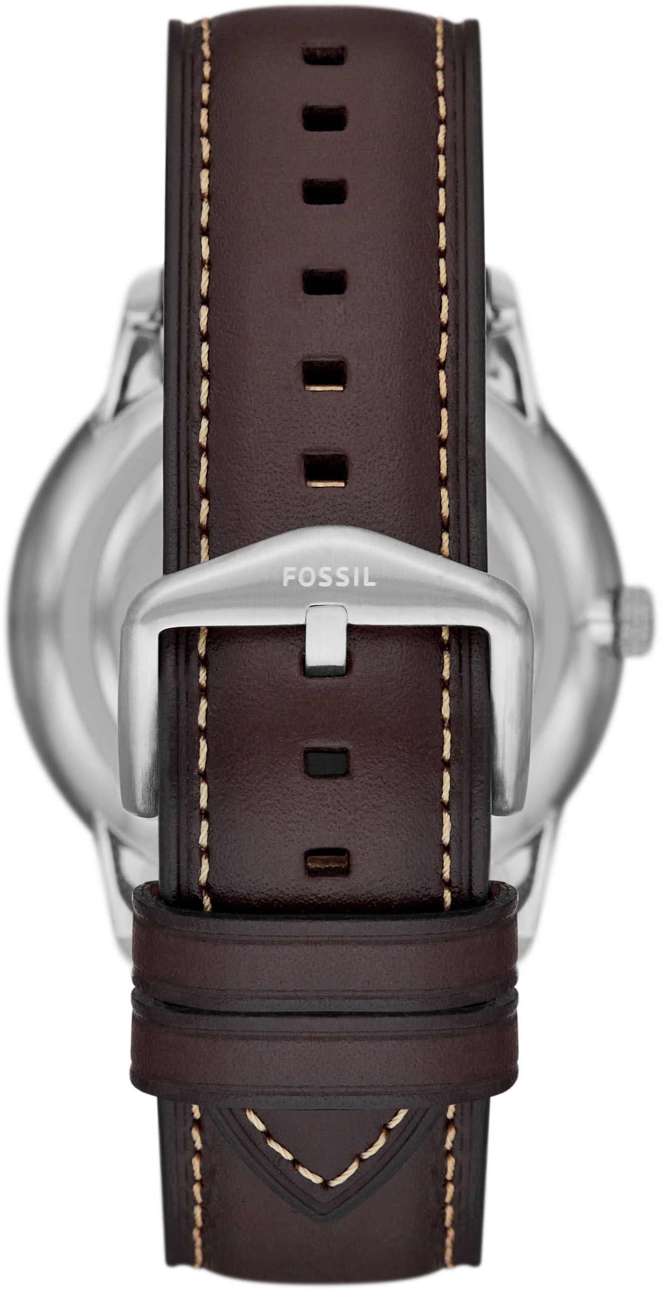 Fossil Multifunktionsuhr »NEUTRA MINIMALIST«, Quarzuhr, Armbanduhr, Herrenuhr, Damenuhr, Mondphase, Lederarmband