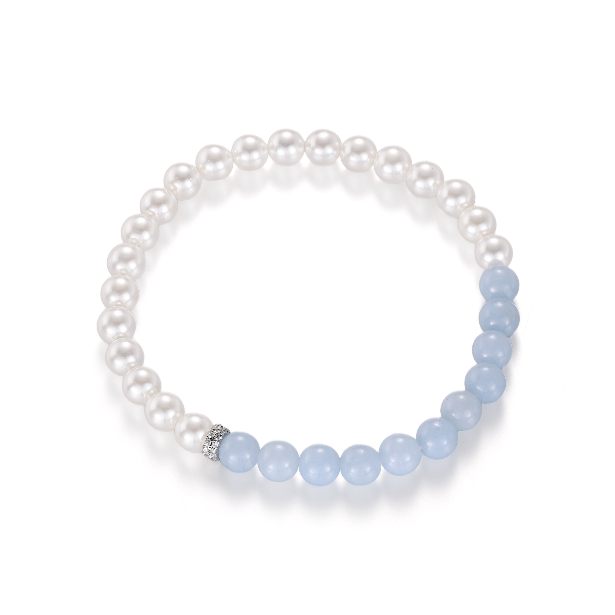 Firetti Armband »Schmuck Geschenk Silber 925 Armschmuck Armkette Rondell« mit Amazonit, Zirkonia (synth.) - mit Perle (synth.)