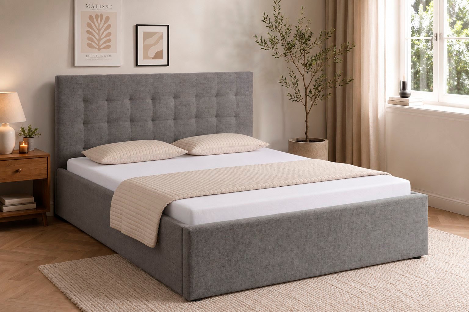 OTTO home Polsterbett »Hamar, Knopfsteppung im Kopfteil, bis 250 KG belastbar« 3 Breiten: 100cm/ 140cm/ 180cm,  in verschiedenen Größen und Stoffen und Farben
