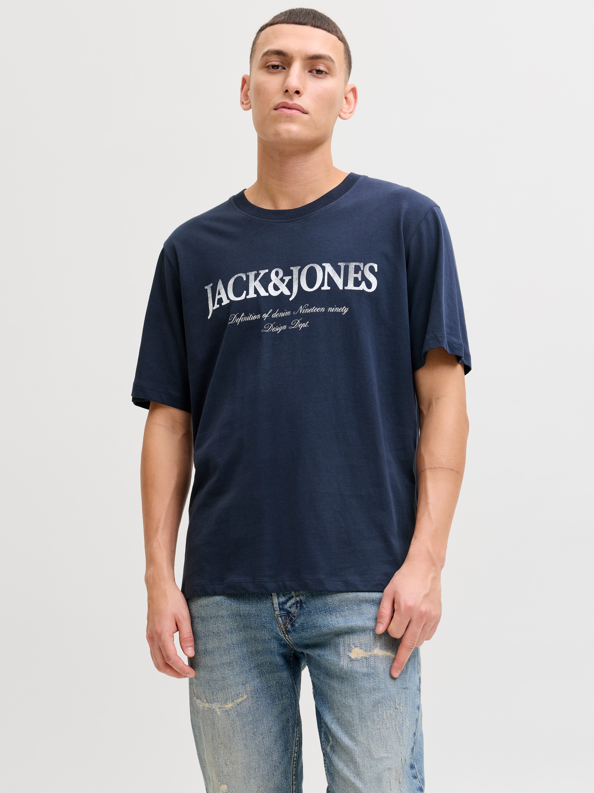 Jack & Jones Rundhalsshirt »JJDEVIN DAYTONA PRINT TEE SS CREW NECK«