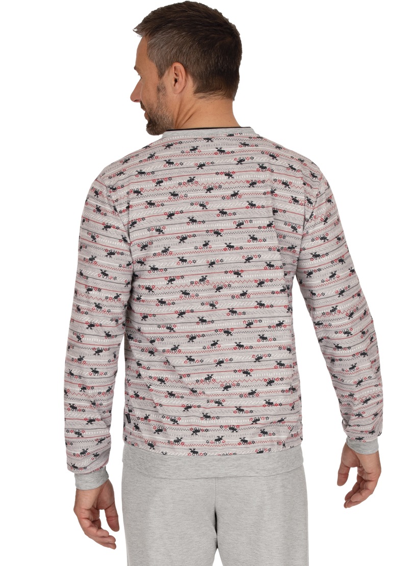 Trigema Schlafanzug »TRIGEMA Langarm Schlafshirt mit Elch-Motiven«