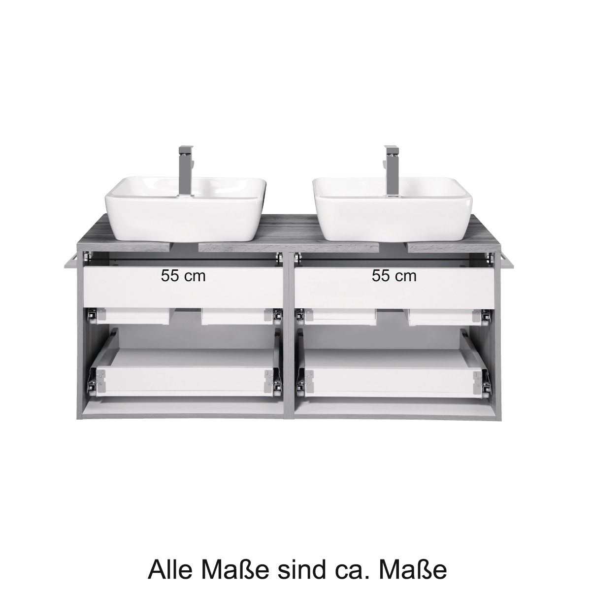 welltime Doppelwaschtisch »Malibu«, mit Soft-Close, Breite 120 cm