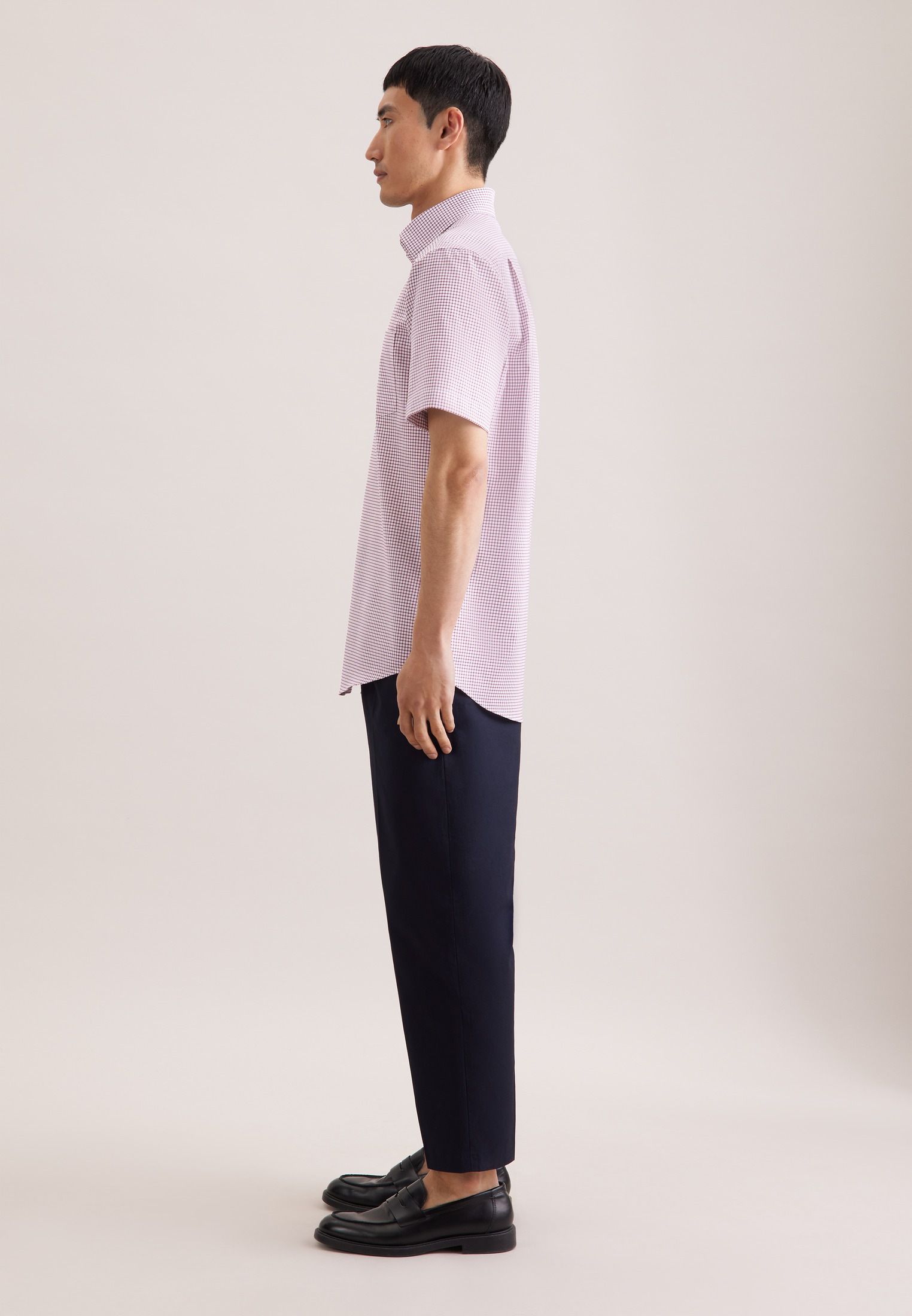 seidensticker Businesshemd »Schwarze Rose« Regular 1/2 Covered-Button-Down-Kragen Karo