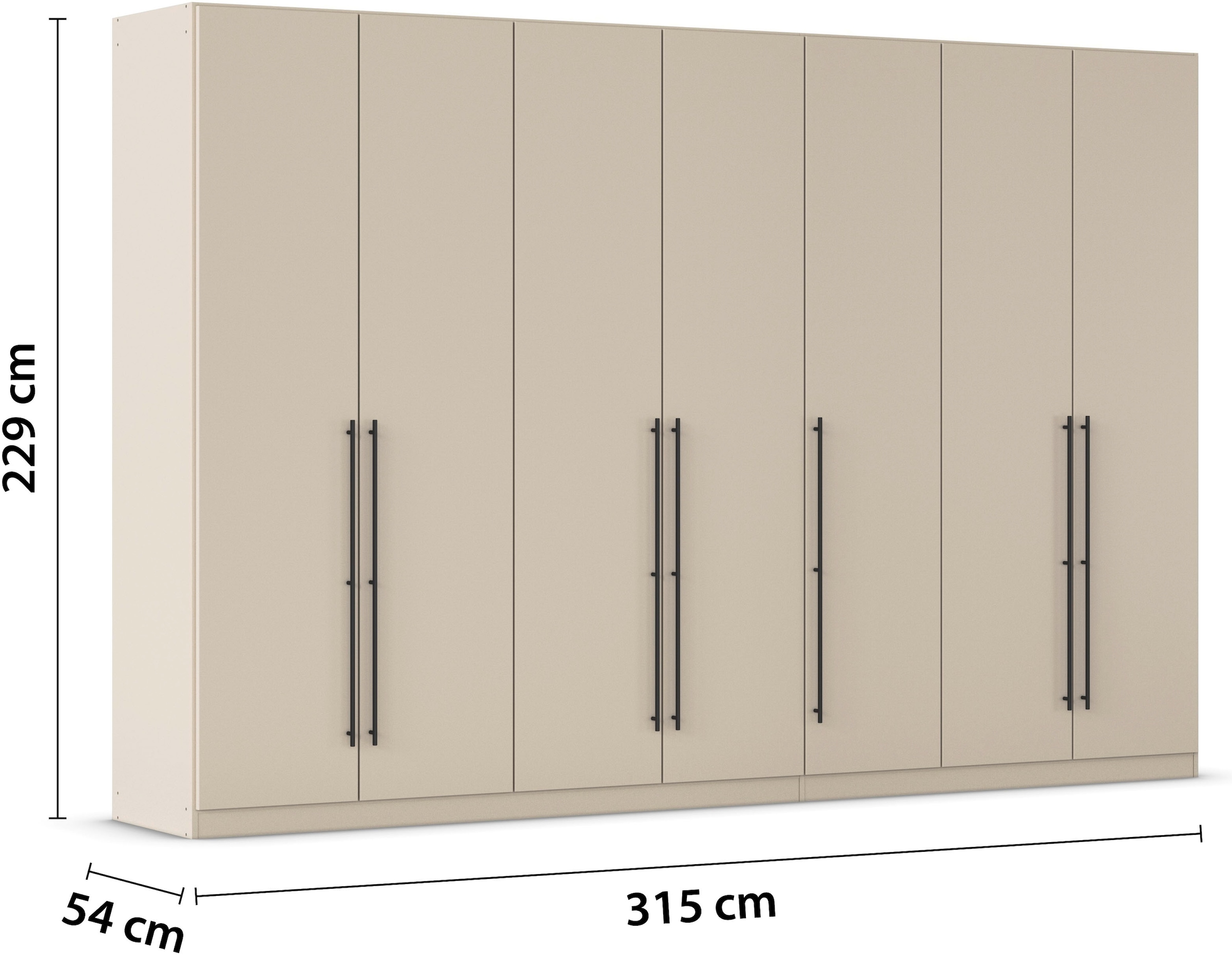 rauch Kleiderschrank »Drehtürenschrank Schrank Garderobe Wäscheschrank Schlafzimmer AVOLA«, (in 3 verschiedenen Ausstattungen BASIC/CLASSIC/PREMIUM), mit hochwertigen Stangengriffen in Schwarz aus Metall MADE IN GERMANY