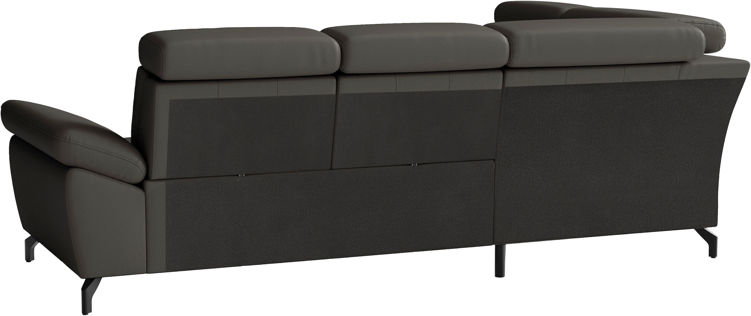 sit&more Ecksofa »Vanity L-Form, B: 254 cm, mit Sitz-, Kopf- und Armteilverstellung« Couch optional mit Schlaffunktion & Bettkasten, Leder