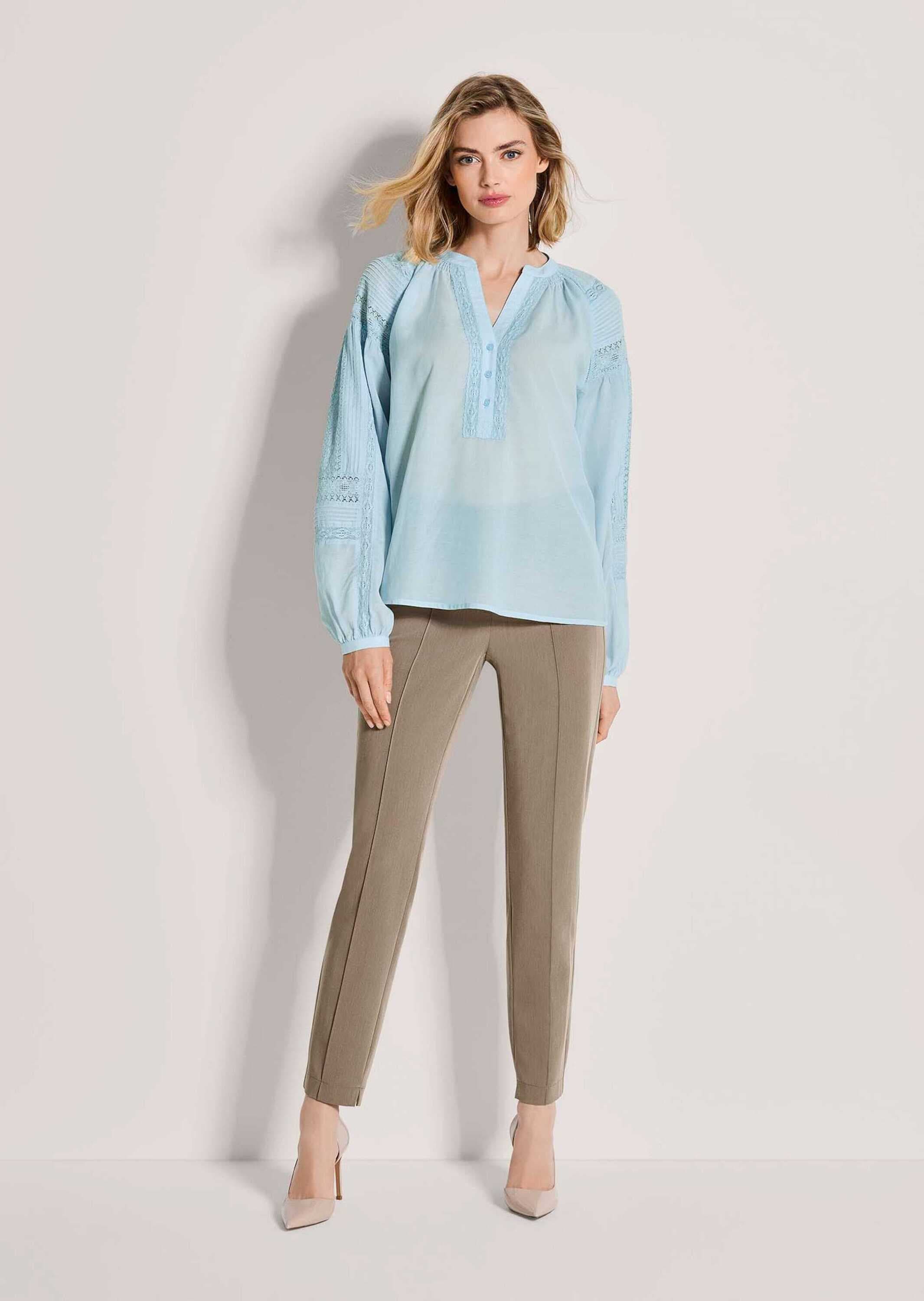 MADELEINE Langarmbluse »Blusenshirt Sommertunika mit Spitzendetails« Feine Spitzenapplikation