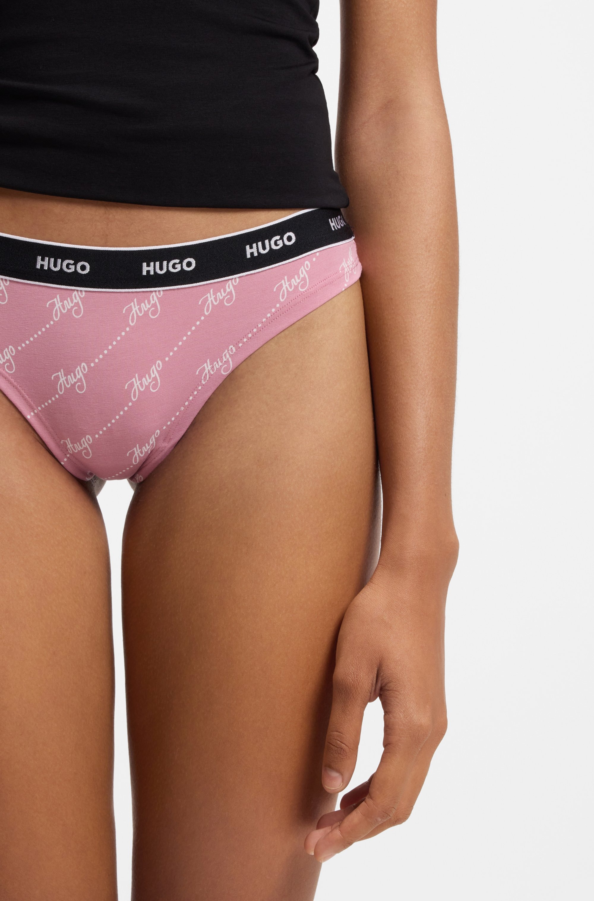 HUGO Underwear String »TRIPLET THONG DESIGN«, (3 St.), wiederholendes Logo am Bund