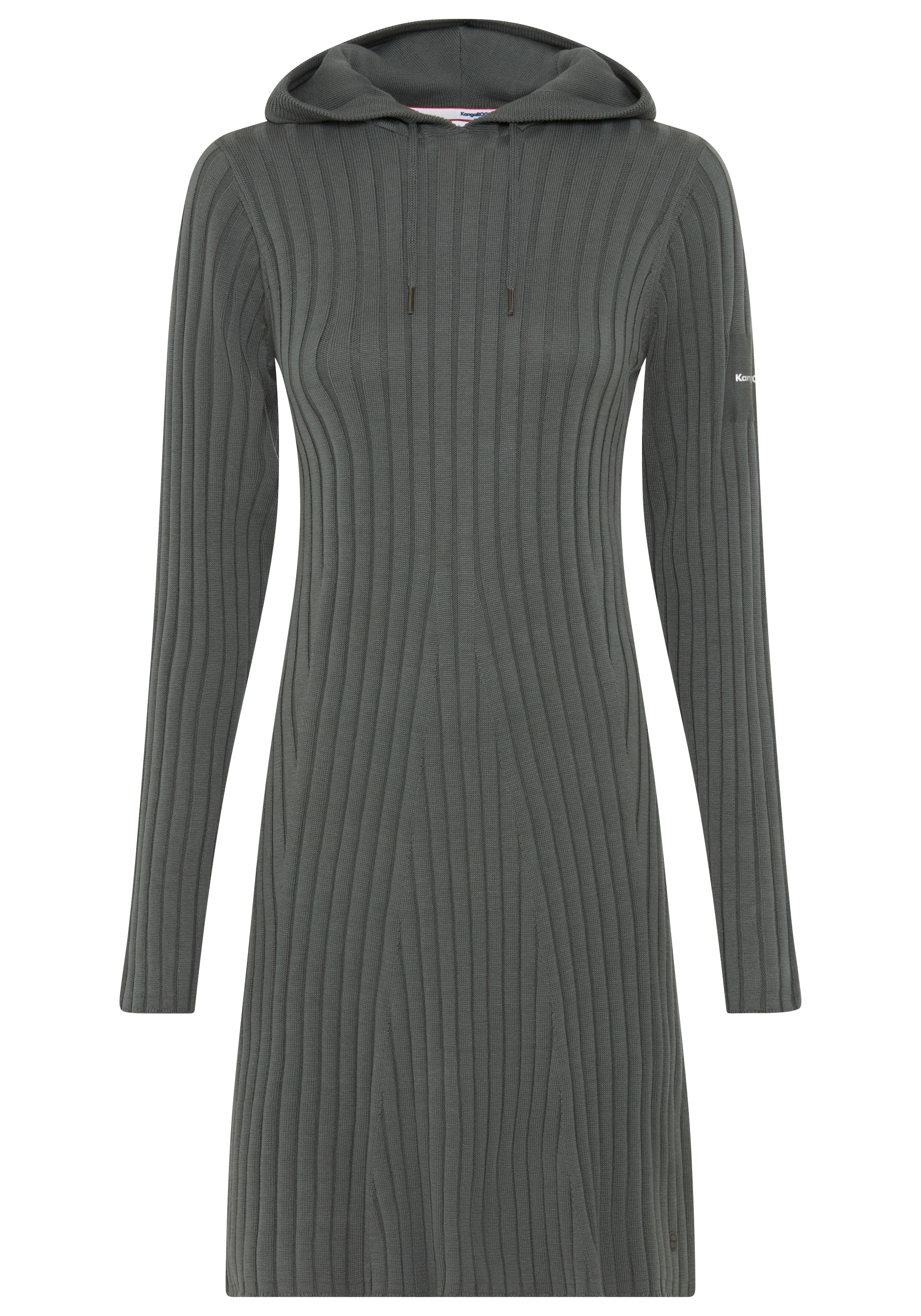 KangaROOS Strickkleid mit Rippstrick, Langarm, figurbetonte Passform, elastisch