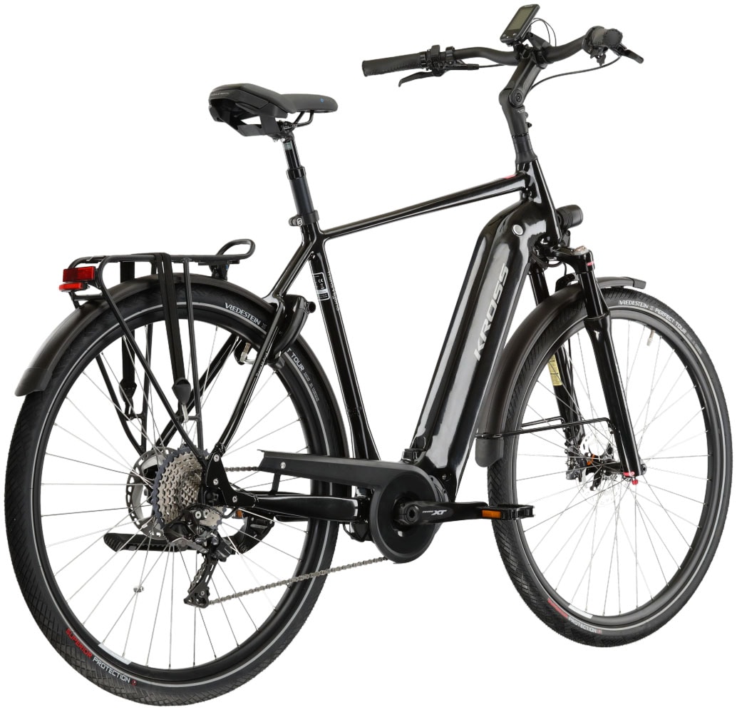 Kross E-Bike »E-Trekkingrad Trans Hybrid Prestige 630 28 Zoll schwarz«, 11 Gang, Shimano, DEORE XT DI2 M8050, Mittelmotor 250 W, Pedelec, Elektrofahrrad für Herren