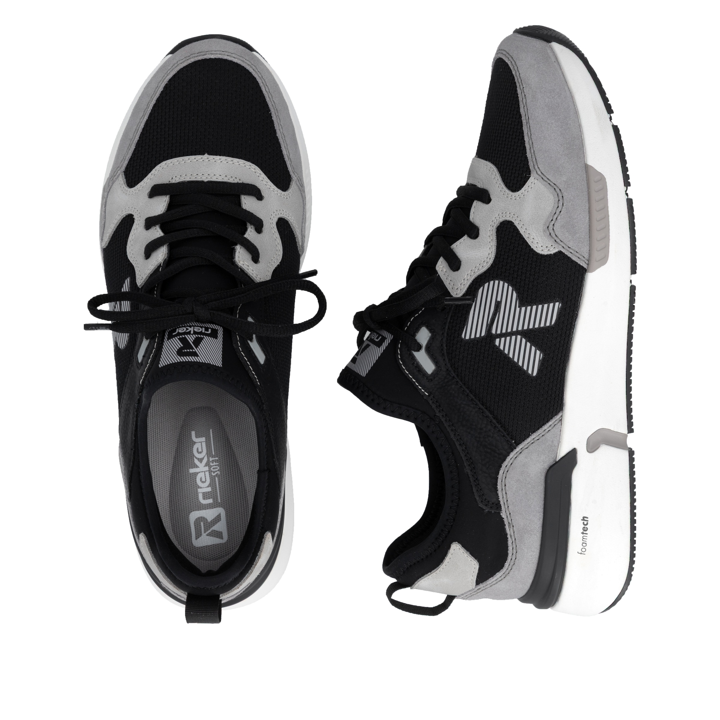 RIEKER Sport Slip-On Sneaker  Schlupfschuh, Sportschuh, Freizeitsneaker mit Memory-Foam Innensohle