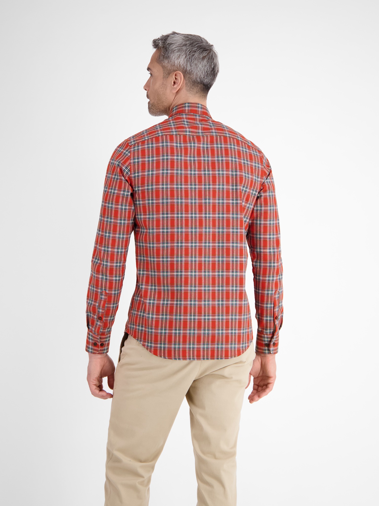 LERROS Karohemd langarm, mit Button-Down-Kragen