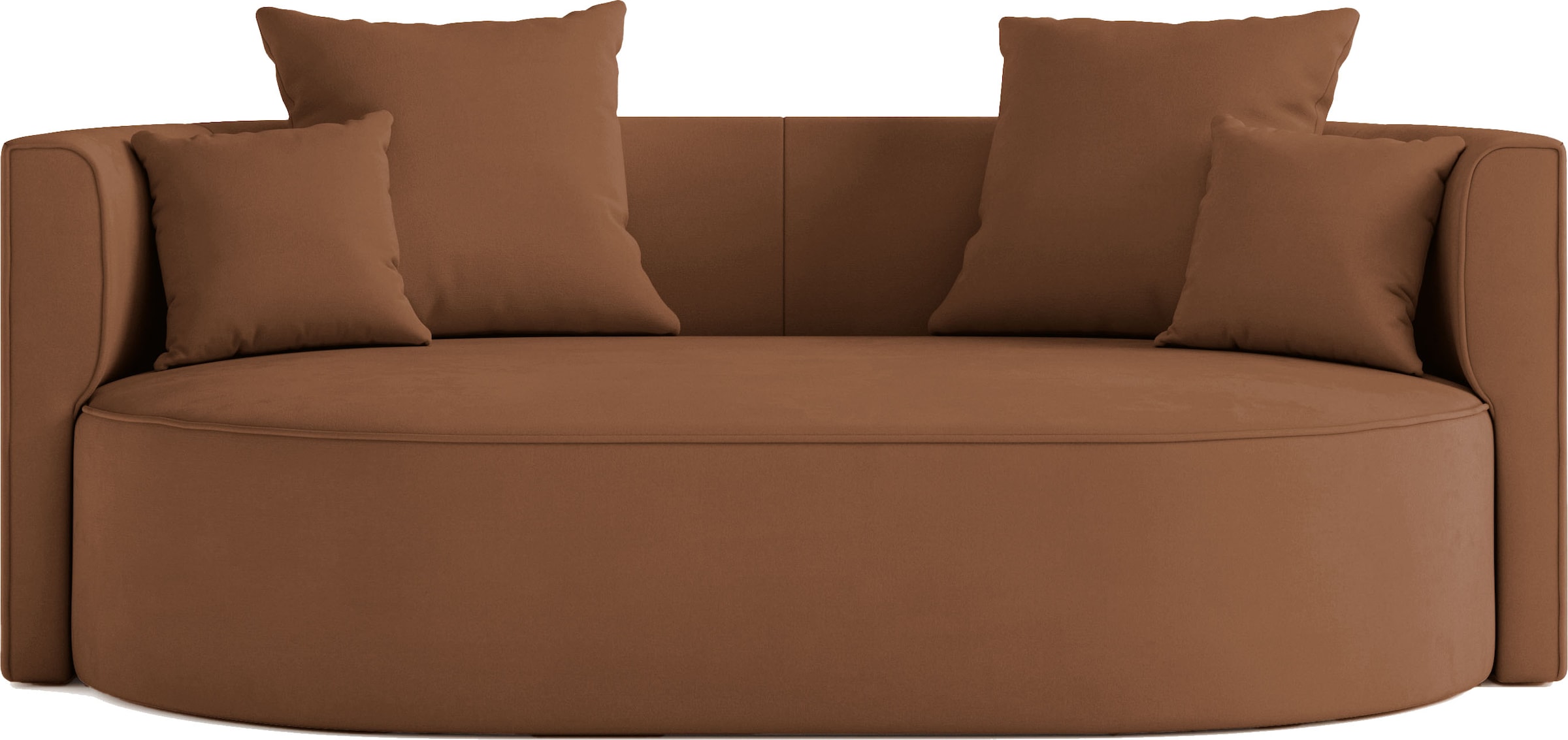 LeGer Home by Lena Gercke 2,5-Sitzer »ISALIE, rundes Loungesofa, mit Kissen, perfekt gepolstert«, moderne Stoffe, mit 4 Zierkissen, extra große Sitzfläche