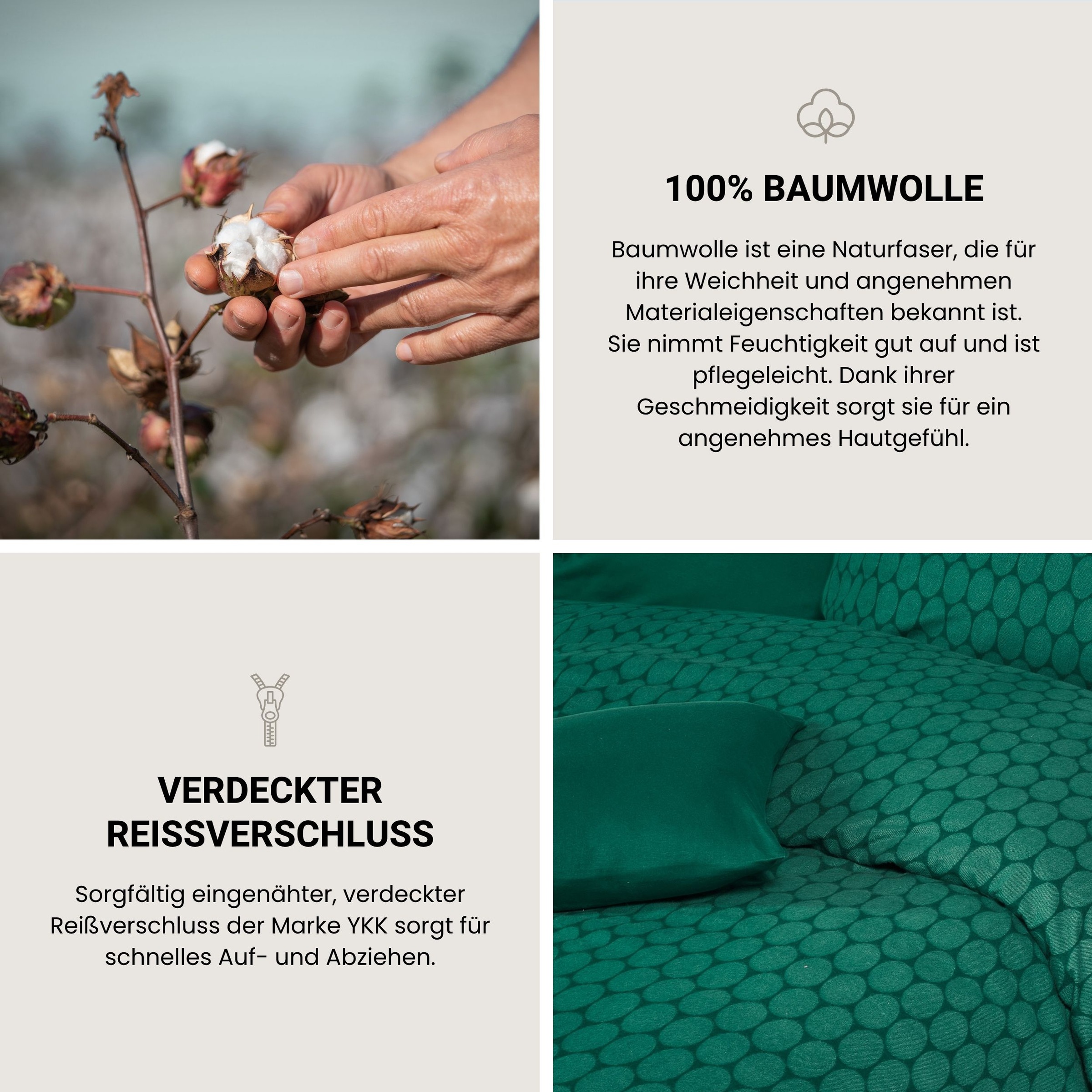 Schiesser Bettwäsche »Drops aus wärmender Feinbiber-Qualität mit dezentem Grafikprint« 2 Stk. OEKO-TEX® MADE IN GREEN