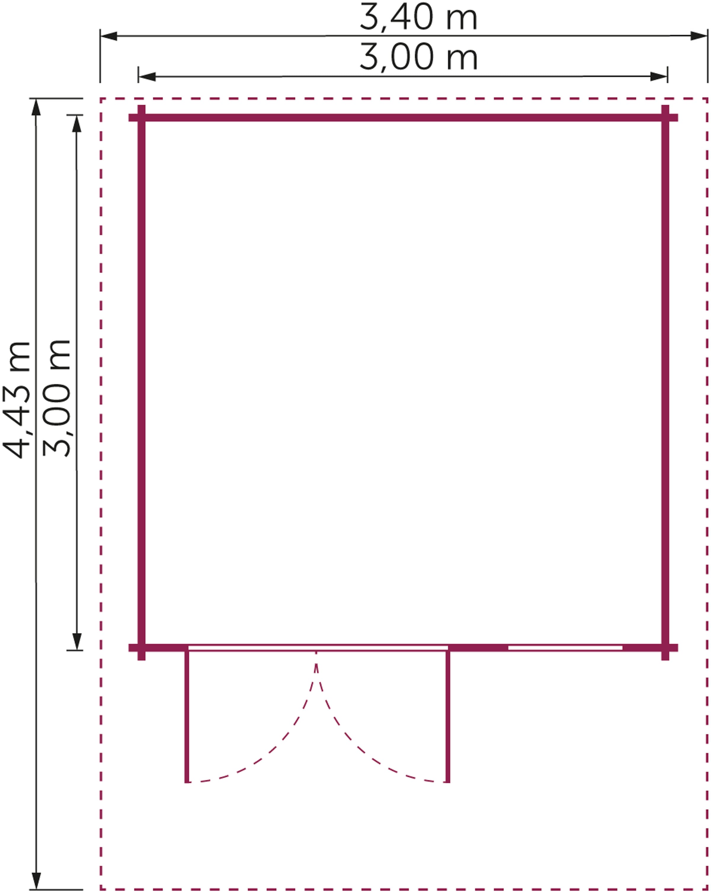KONIFERA Gartenhaus »Kallenberg 2« Blockbohlenhaus inkl. Hochbeet (100x200x70 cm)