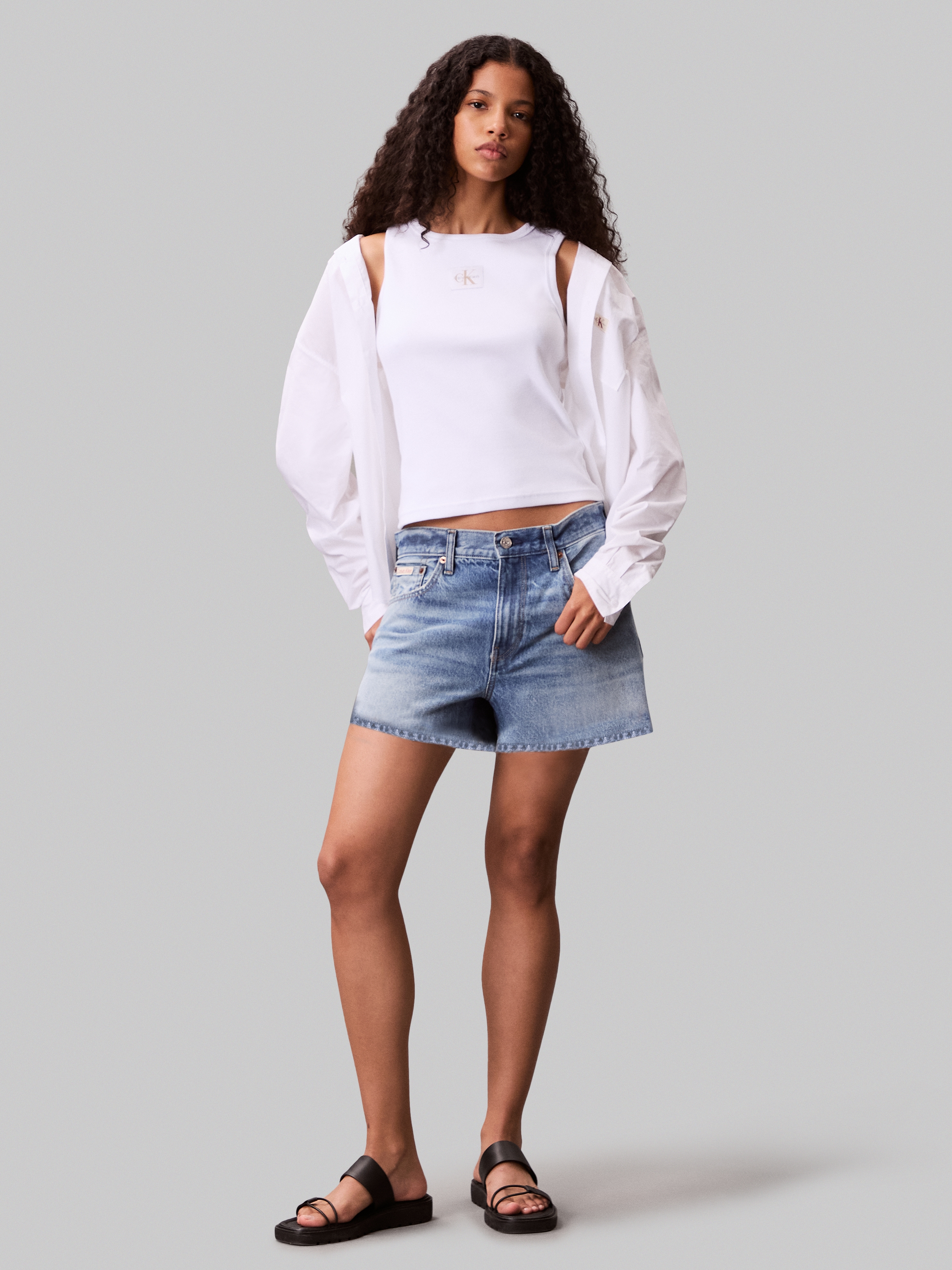 Calvin Klein Jeans Tanktop »A - WVN LBL 2X2 CTTN« Mit Rundhalsausschnitt