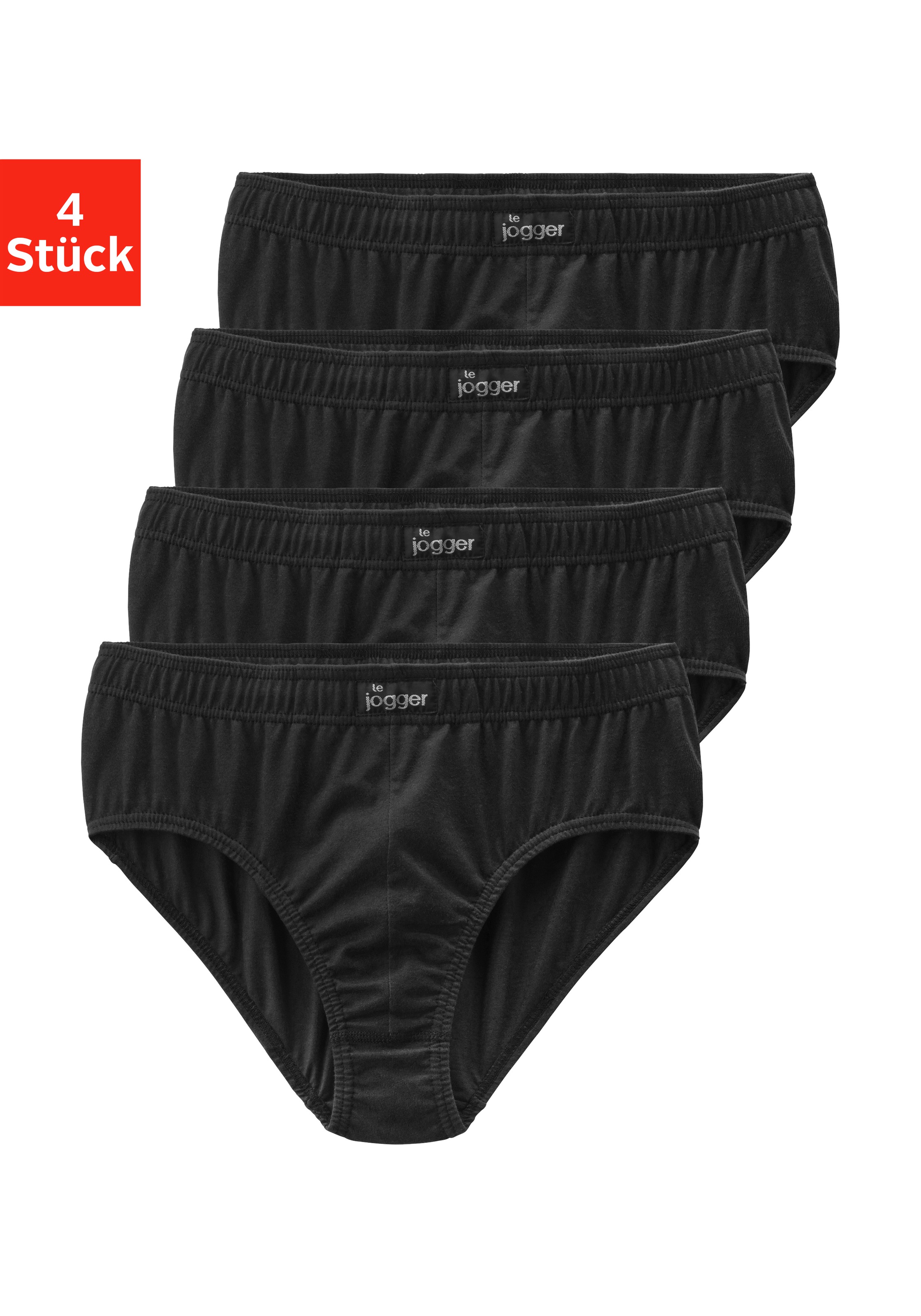 Le Jogger Herren Slip Packung in schwarz, Größe 7