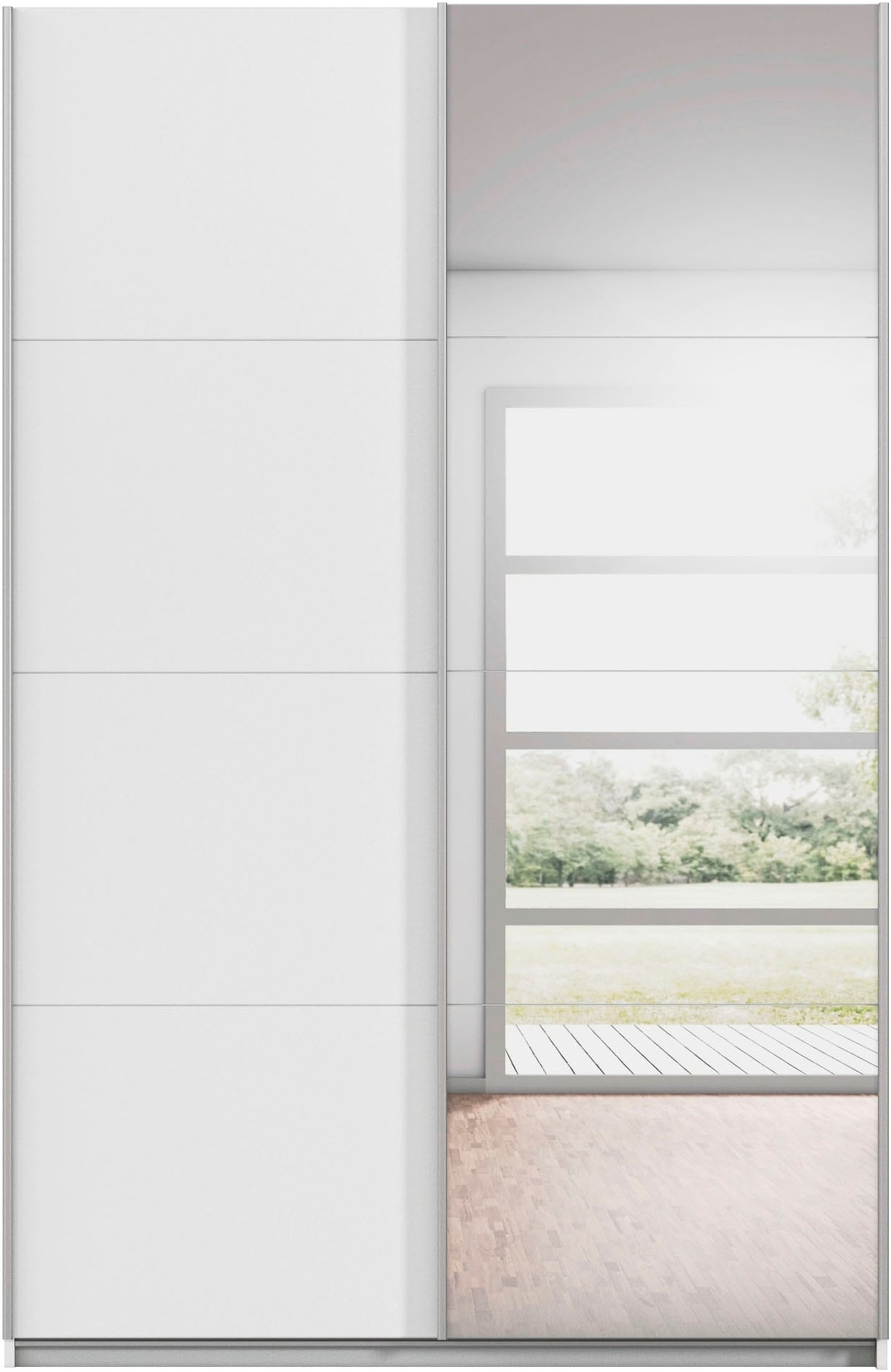 rauch Schwebetürenschrank »Kleiderschrank Schrank Garderobe Schlafzimmerschrank CORTONA« erhältlich in Breite: 136/181/203/226/271/315/360 cm, Höhe: 210/229 cm,  in 3 Ausstattungen BASIC/CLASSIC/PREMIUM (SOFT-CLOSE) MADE IN GERMANY