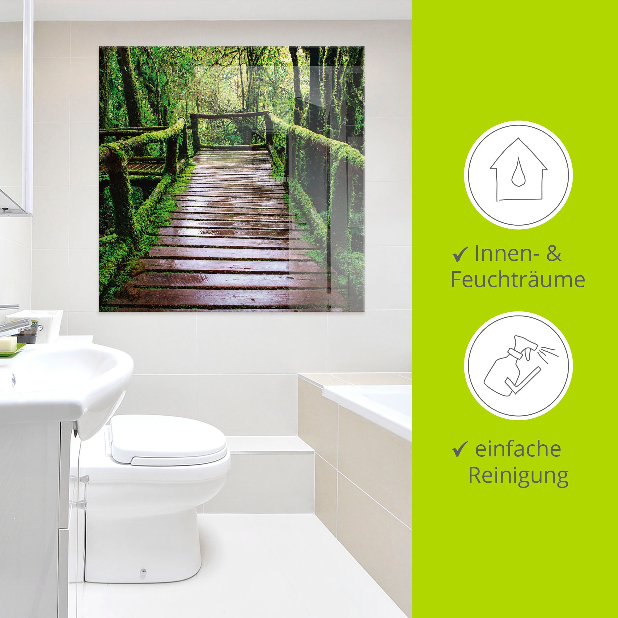 Artland Glasbild »Brückenpfad im Wald« Asien 1 Stk. tlg. in verschiedenen Größen