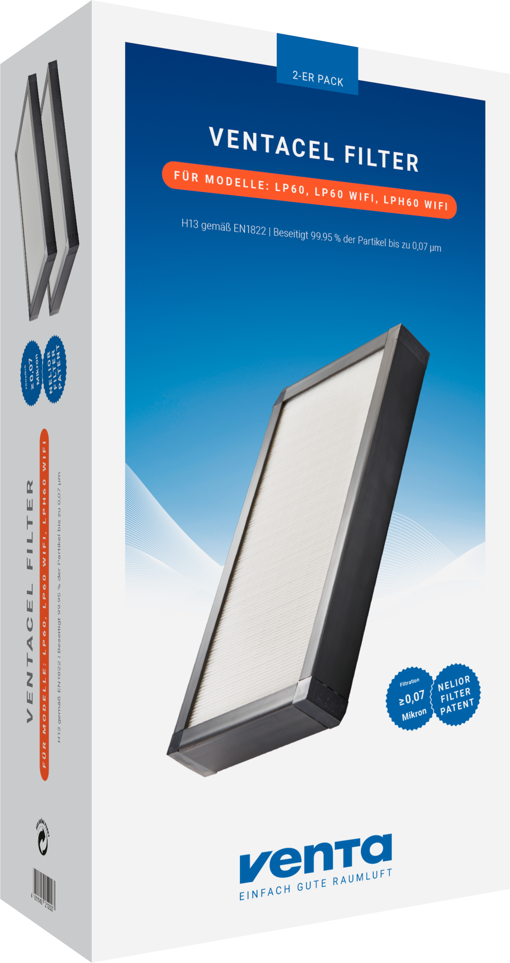 Venta HEPA-Filter »»Ventacel HEPA 13 Filter 2er VPE«, (Packung), patentierte Nelior Filter Technologie