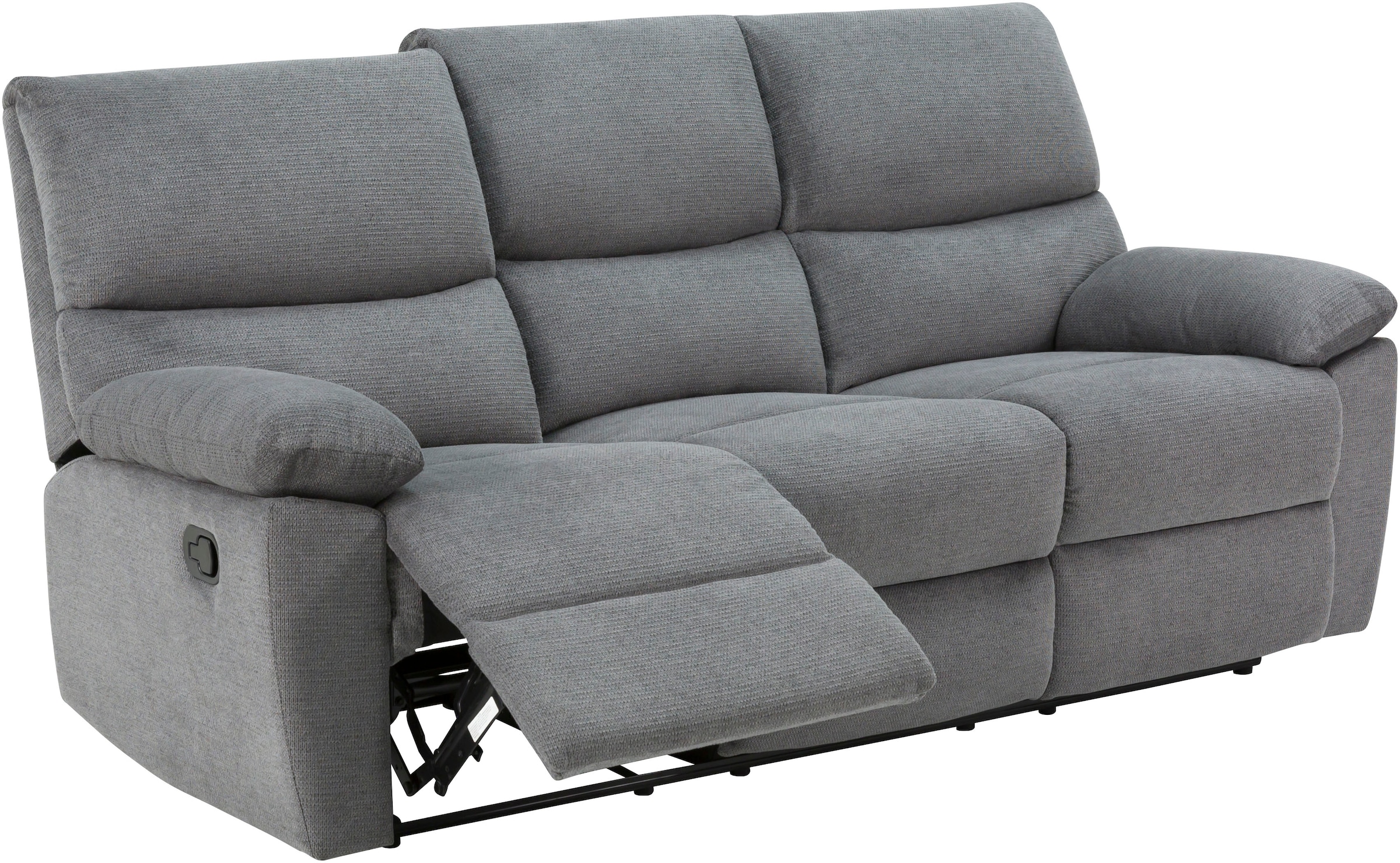 Home affaire 3-Sitzer »LANNOY, manuelle o. elelektrische Relaxfunktion in 2 Sitzen, USB A/C«, Liegefunktion (105°-150°), Reclinersofa, Webstoff, Federkern