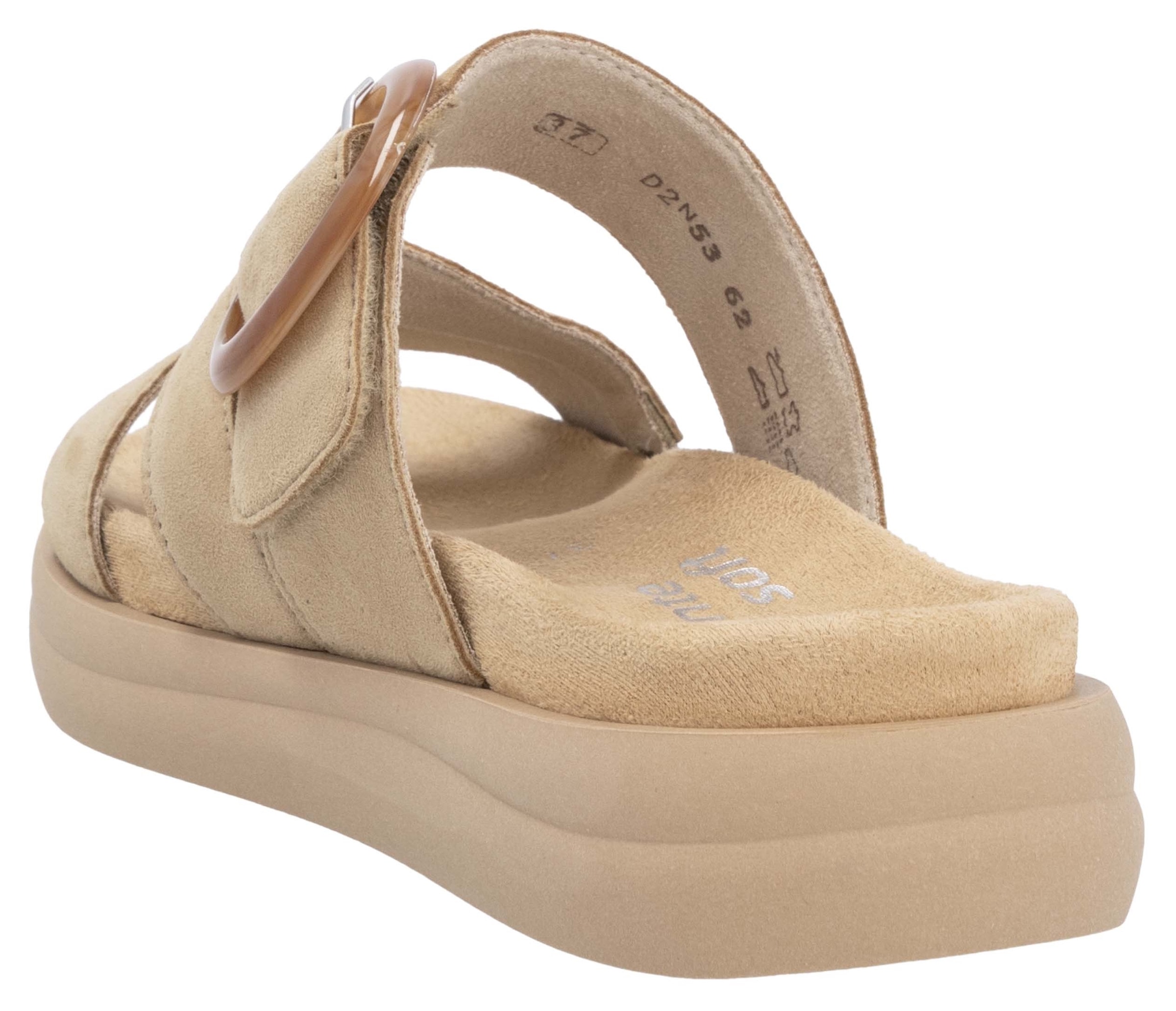 Remonte Pantolette, Sommerschuh, Schlupfschuh, Komfortschuh mit großer Zierschnalle