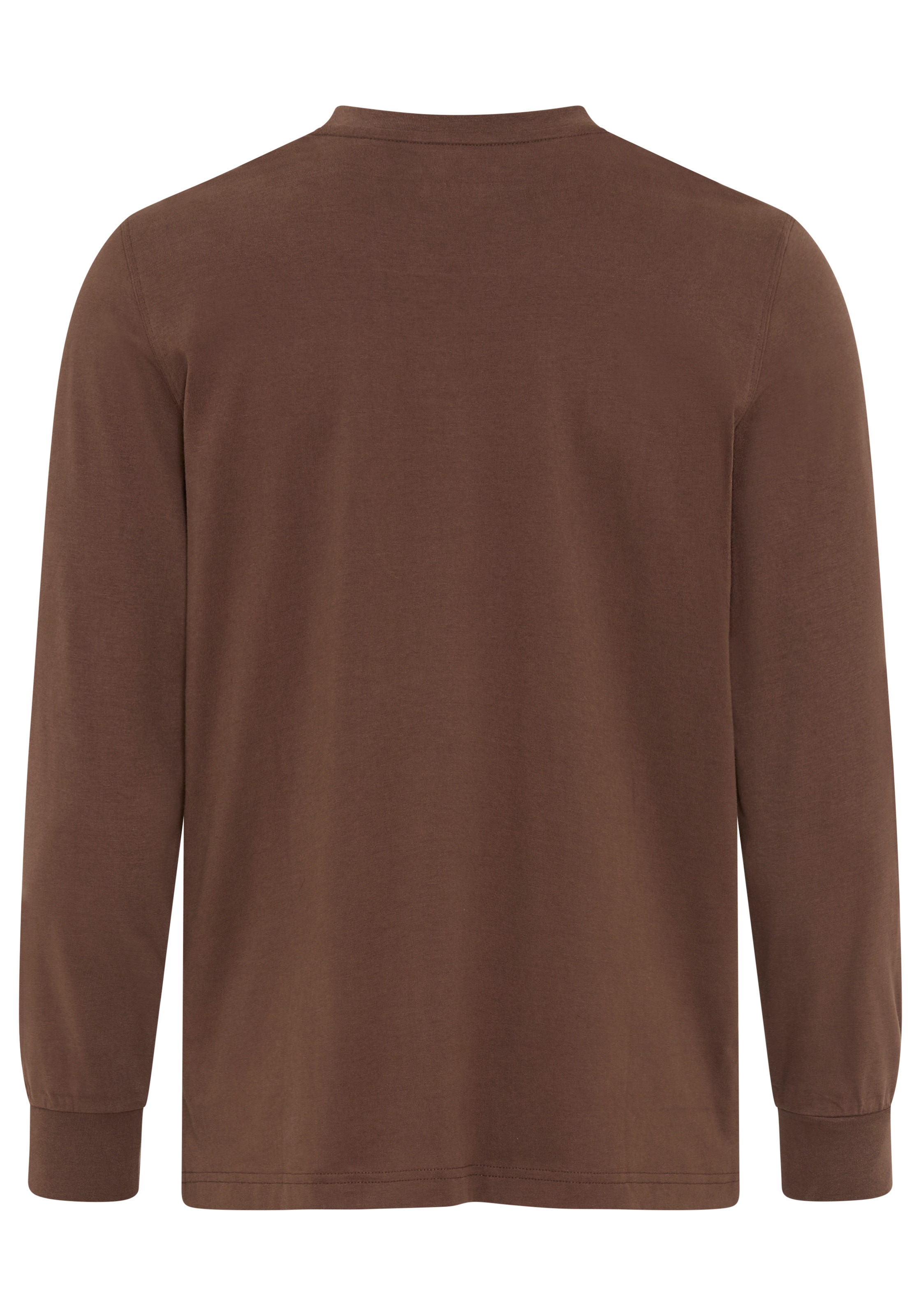 Man's World Rundhalsshirt schmale Passform, mit Langarm, unifarben, mit Print und Stickerei