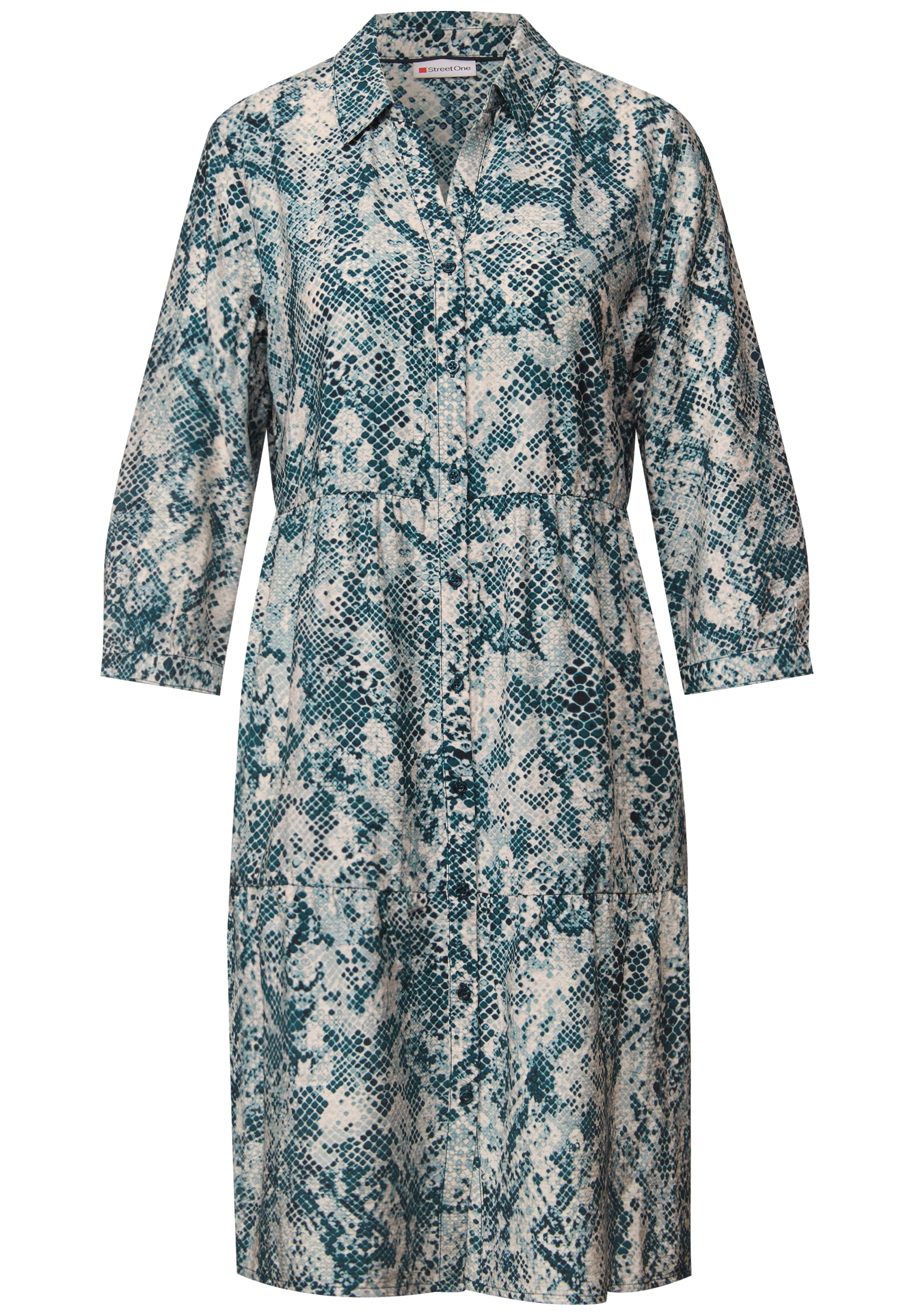 STREET ONE Tunikakleid, mit Snake Print und Volants