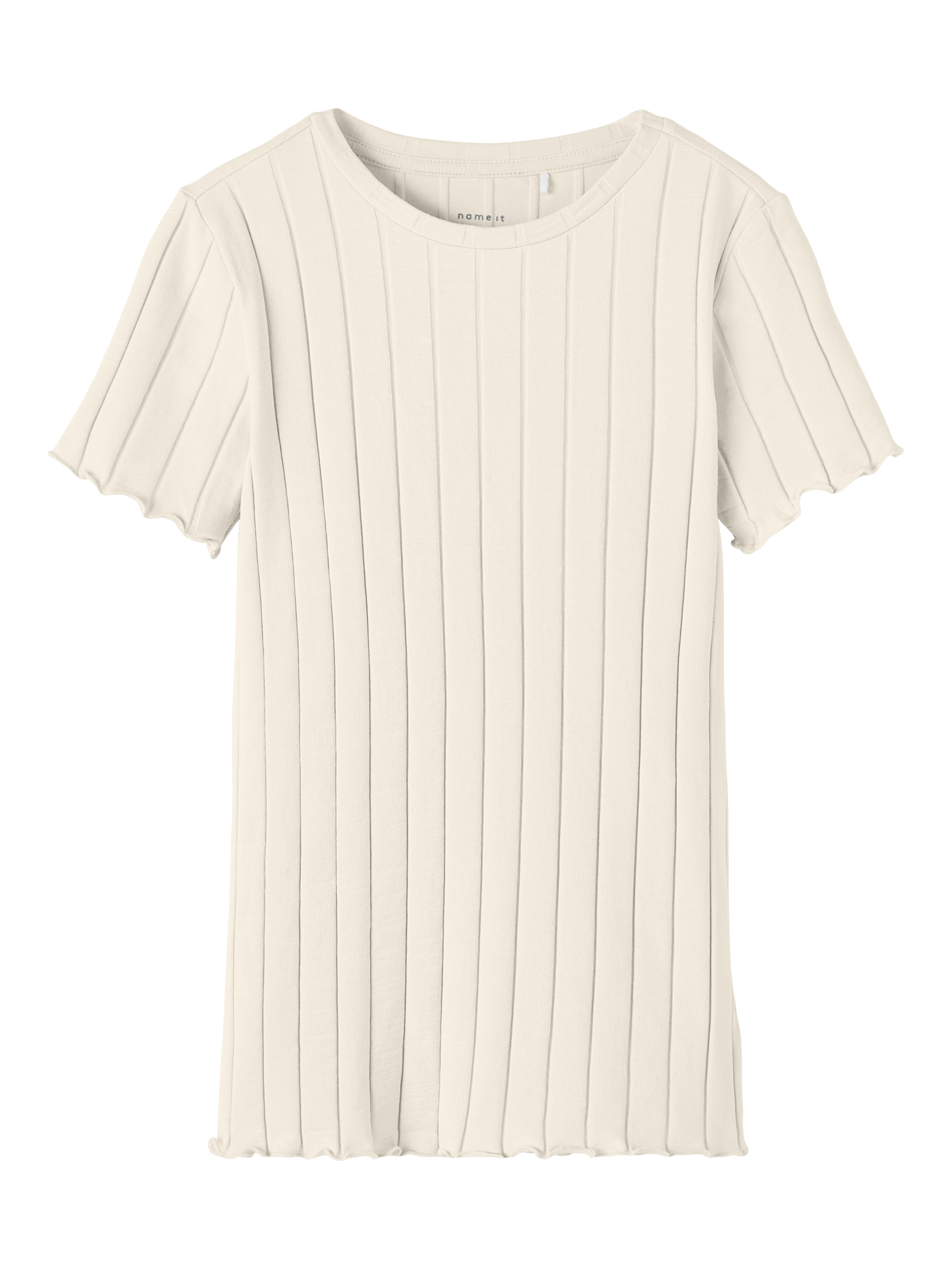 Name It T-Shirt »NKFNORALINA SS TOP NOOS«, tolle Rippen-Qualität und dadurch gewellte Säume am Arm und am Saum