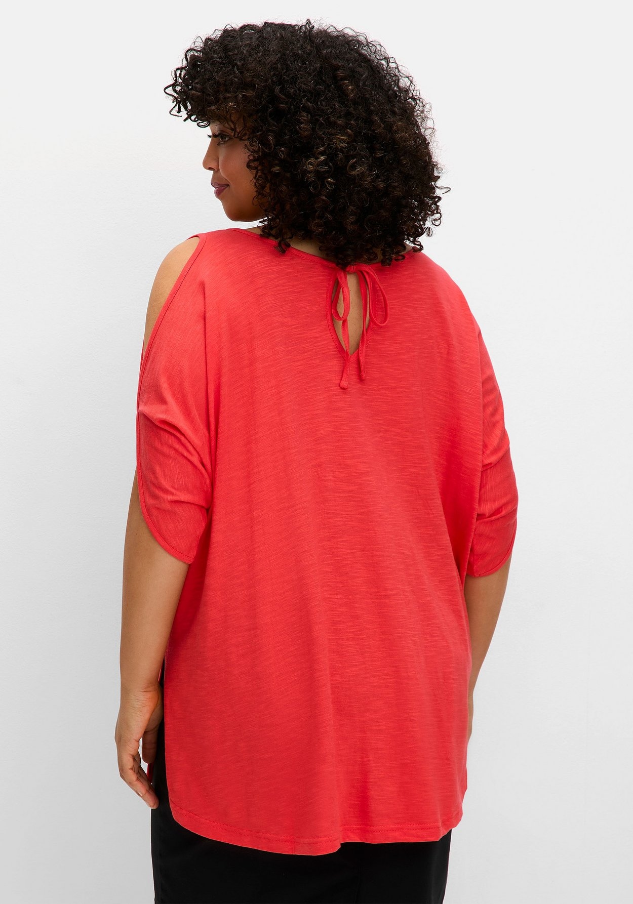 Sheego Longshirt »Shirt mit geschlitzten Fledermausärmeln«