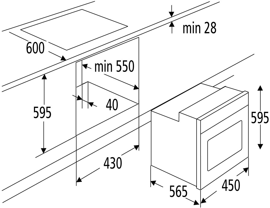 BASIC by Balculina Pantryküche »Torcello BxHxT 180x210x60 cm« Breite 180cm, wahlweise mit E-Geräten, Softclose-Funktion