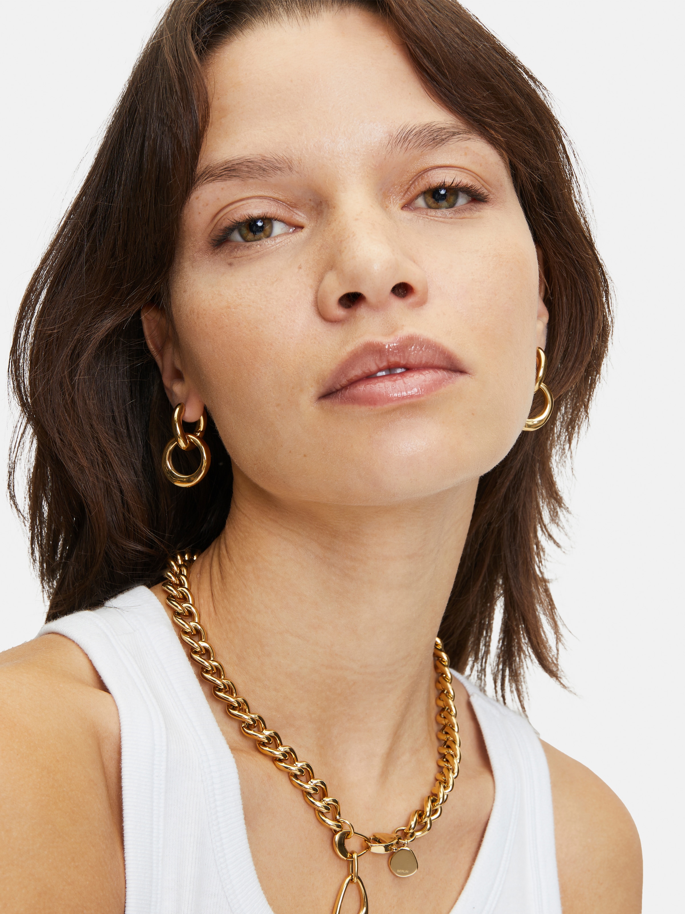 Liebeskind Berlin Paar Creolen »Schmuck Geschenk Edelstahl Ohrringe The Organic« Einhänger abnehmbar