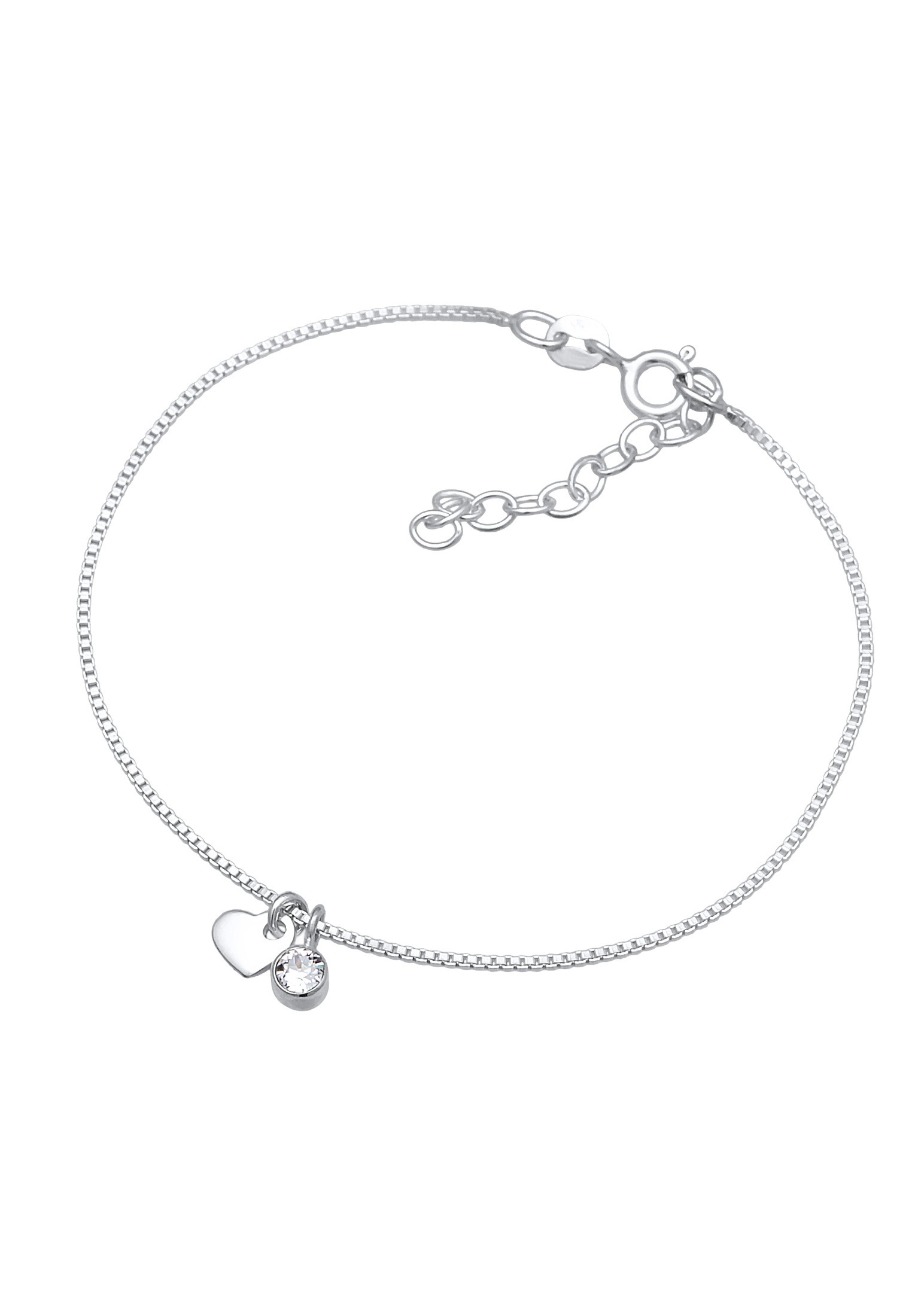 Elli Armkette »Armband Herz Liebe Romantik 925 Silber, mit Kristallen von Swarovski®«