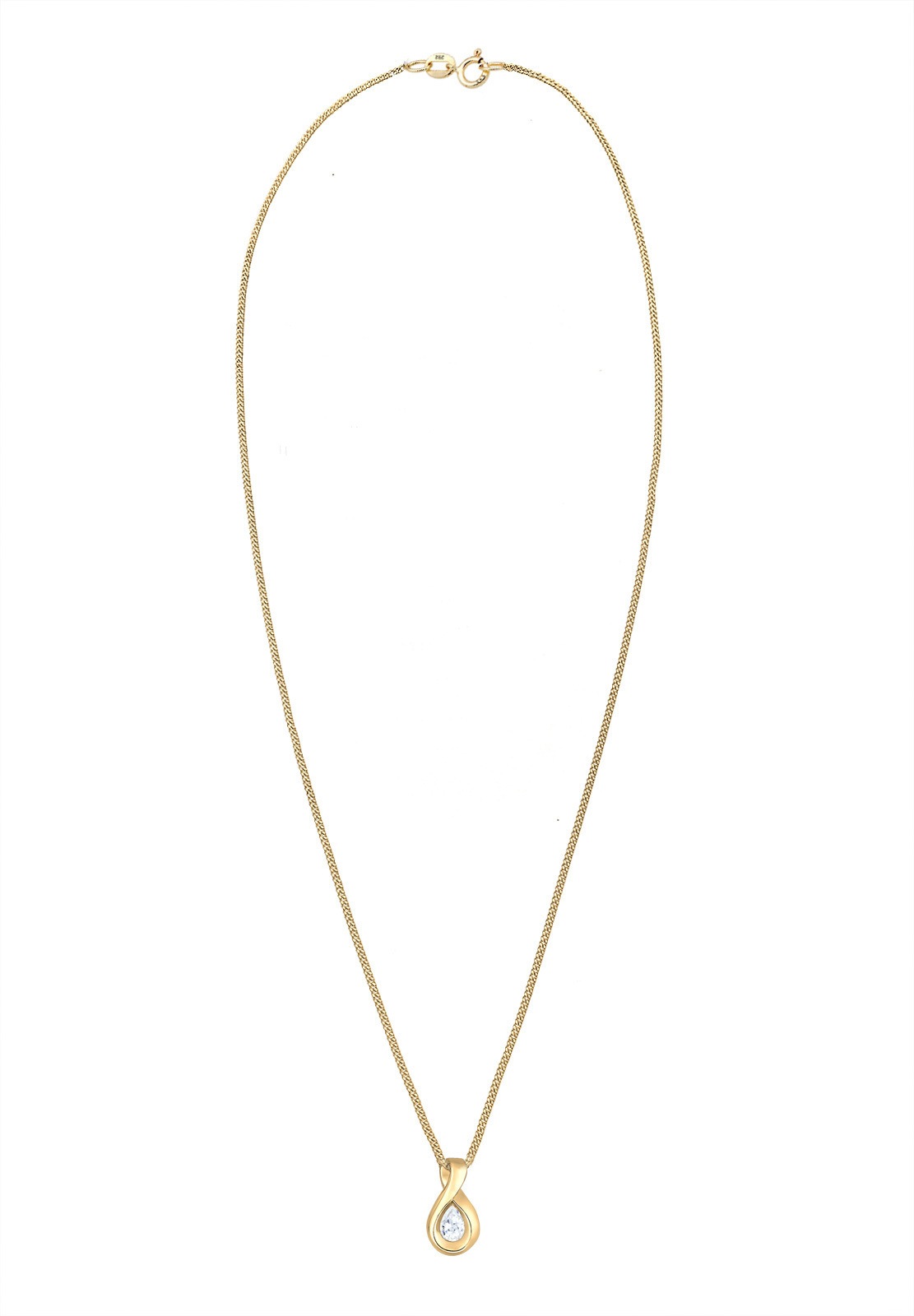 Elli Premium Silberkette »Halskette Infinity Zirkonia Unendlichkeit 585 Gelbgold«