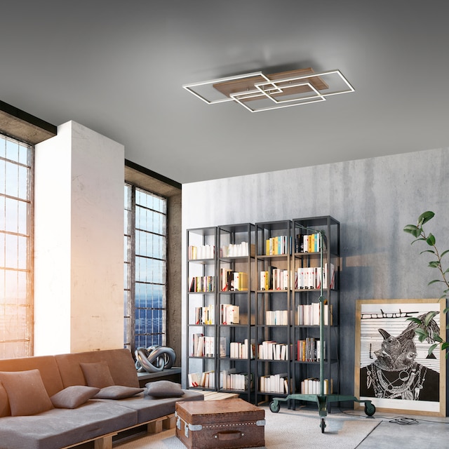 CCT Home Farbtemperatursteuerung flammig-flammig, 2700-5000K, bei LED Deckenleuchte OTTO »Pommerby«, online Holzdekor kaufen mit Funier Stahl affaire 3