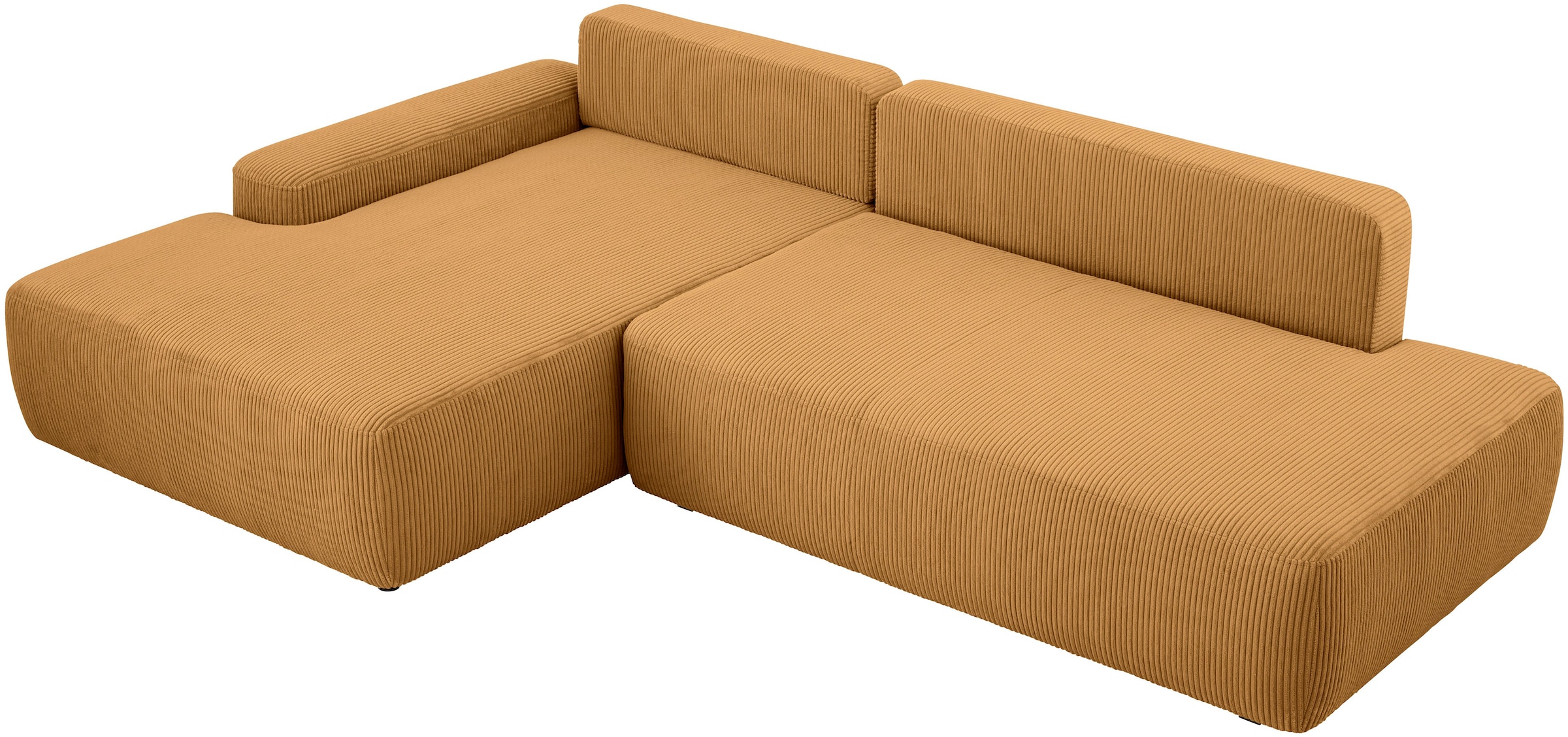 INOSIGN Ecksofa »TORGE, Schlafsofa Cord, Samtvelours u. Strukur fein, Couch in L-Form«, Schlaffunktion und Bettkasten, Liegefläche: 210x125 cm, neues Design