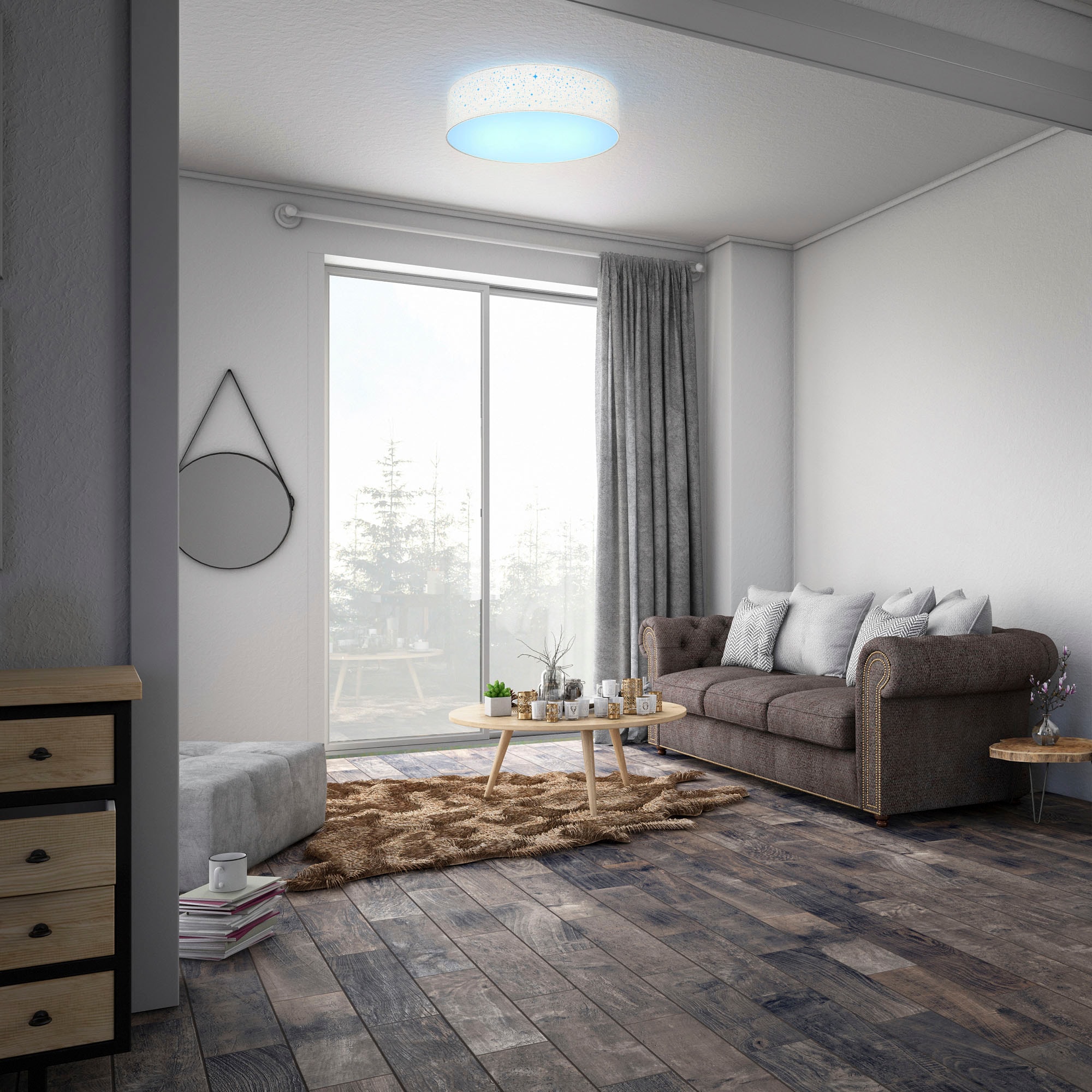 B.K.Licht LED Deckenleuchte »BK_SD1476 WiFi RGB-CCT Deckenlampe, APP-Steuerung, iOS+Andorid«, 1 flammig, Leuchtmittel LED-Modul | LED fest integriert, inkl. Fernbedienung, Farbwechsel und Lichteffekte, Ø39cm
