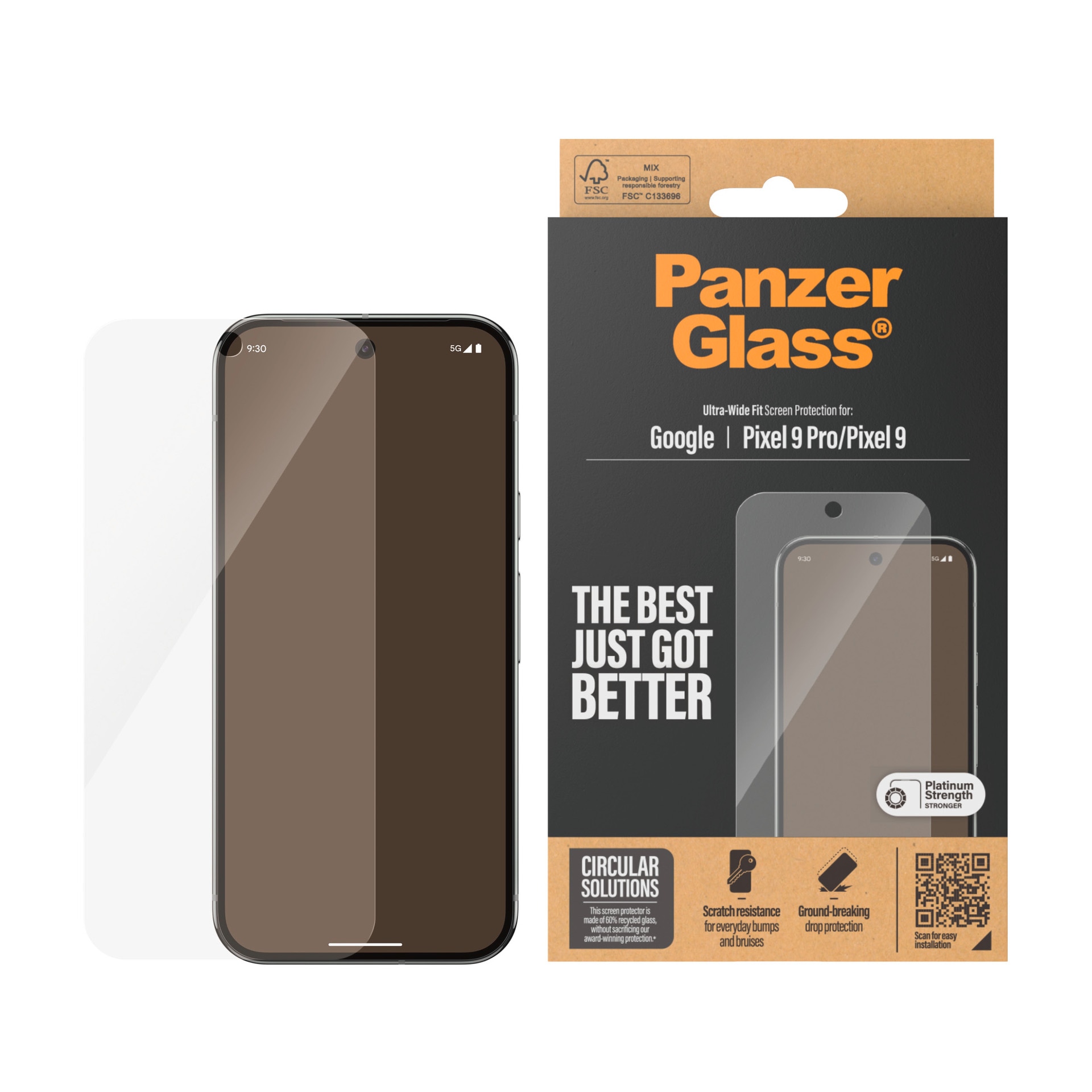 Displayschutzglas »Ultra-Wide Fit Screen Protection«, für Google Pixel 9-Google Pixel...