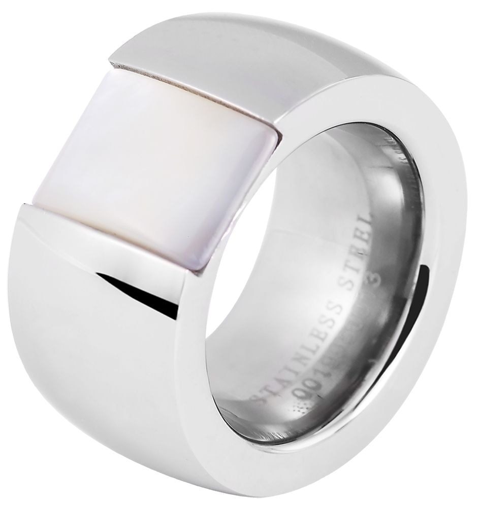 Adelia´s Fingerring »Damen Ring aus Edelstahl mit Perlmutt«