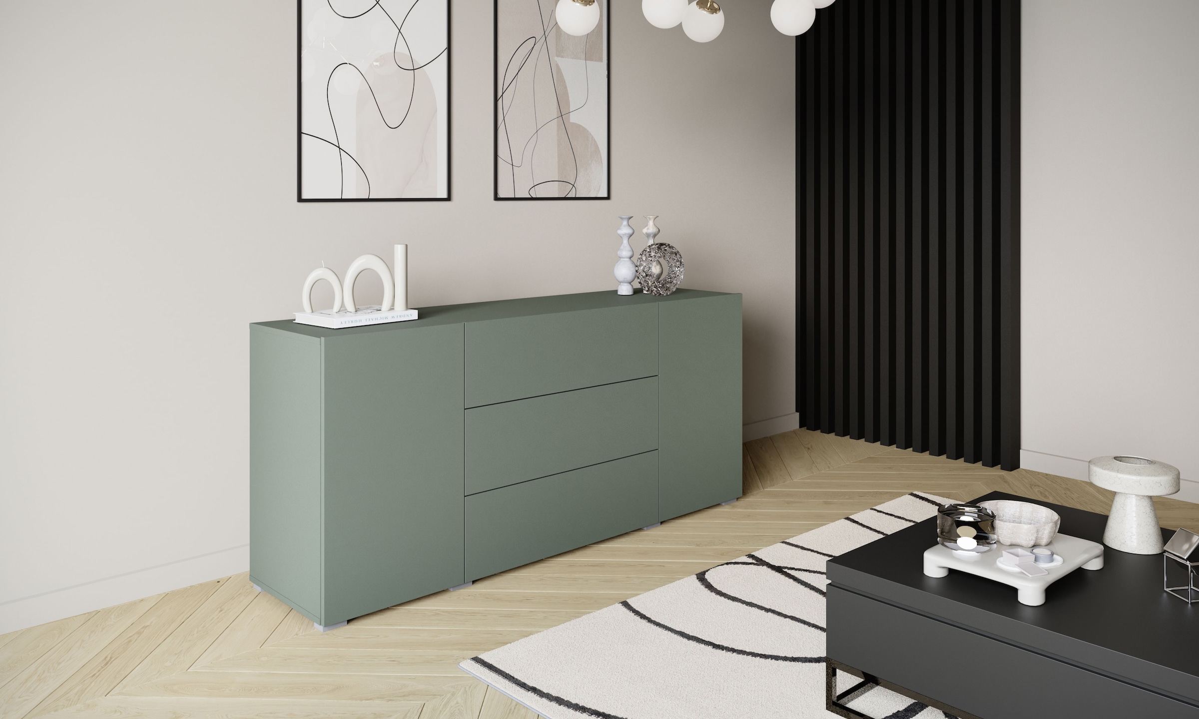 Home affaire Sideboard »BERLIN« Moderne grifflose Kommode Breite 150 cm, 4 Schubkästen/ 2 Türen