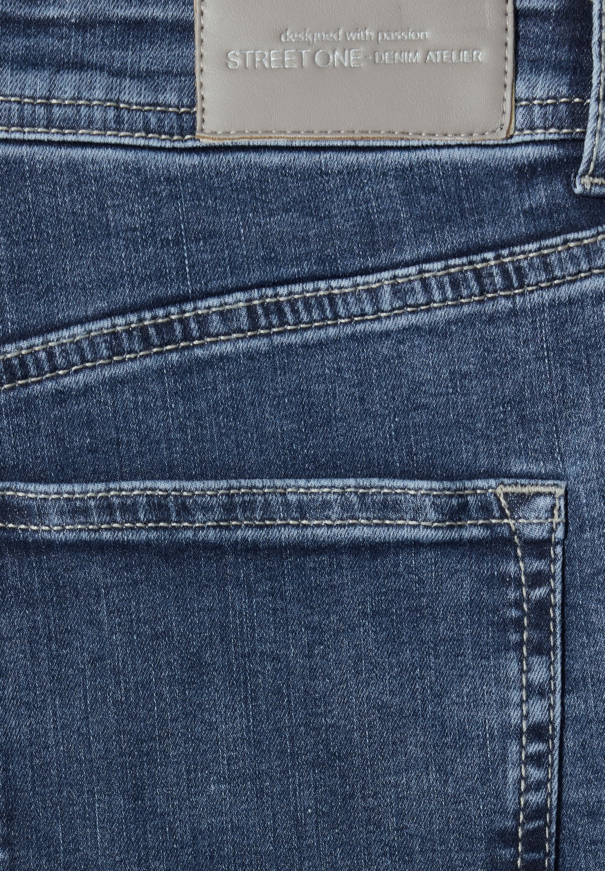 STREET ONE Loose-fit-Jeans mit Gallonstreifen / Wide Leg /  Stretch