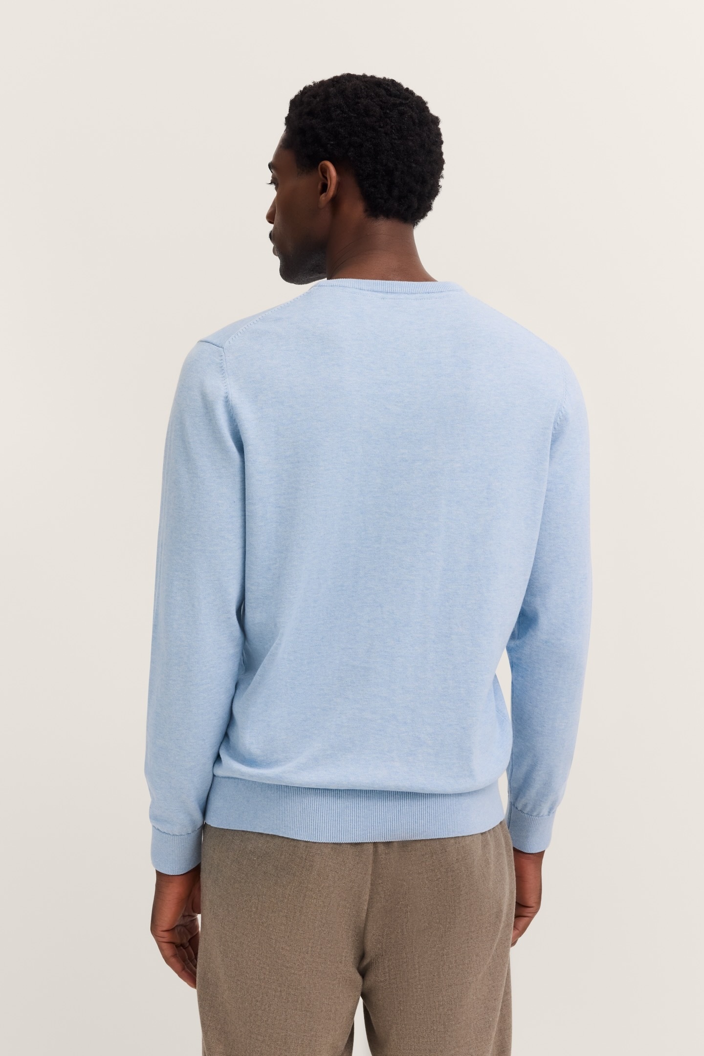 bugatti Rundhalspullover »Basic Essential« aus reiner Baumwolle