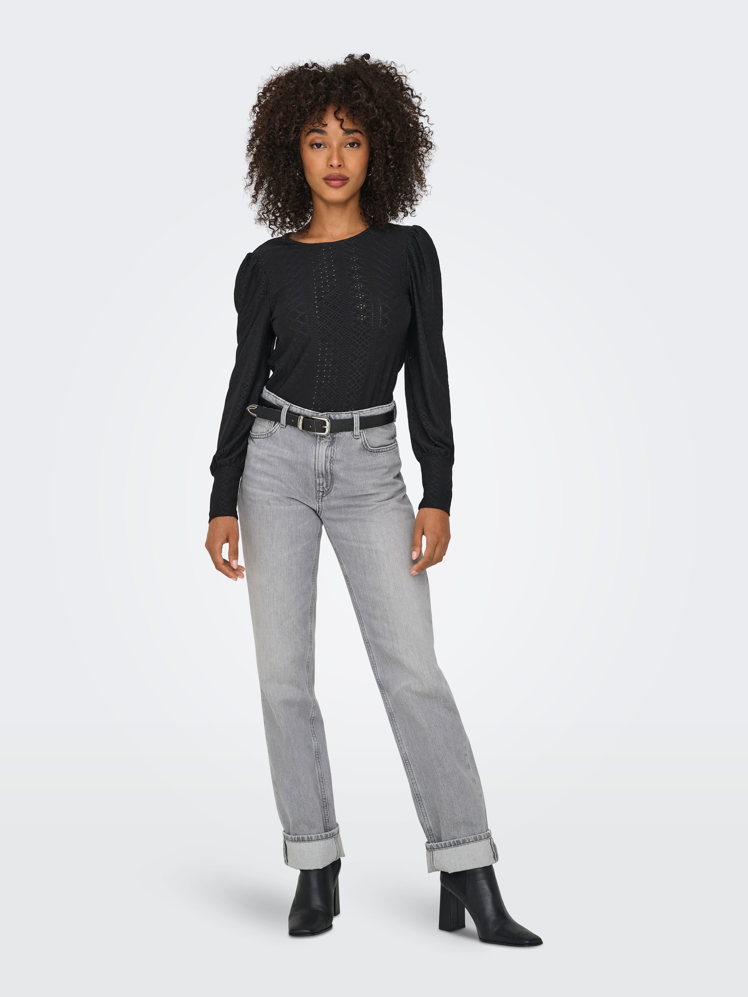 ONLY Blusenshirt »ONLSANDRA L/S PUFF TOP JRS NOOS«