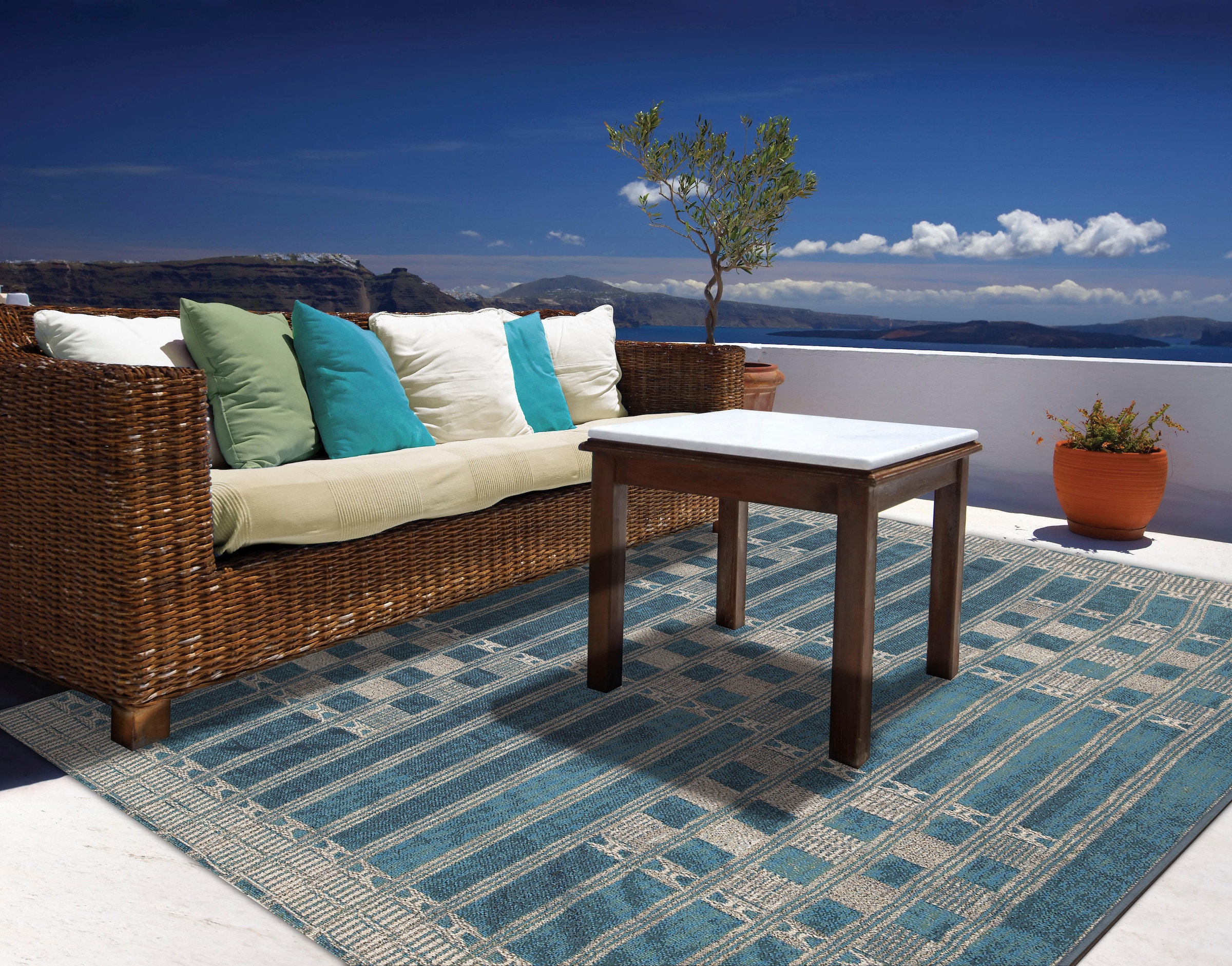 Gino Falcone Teppich »Outdoor-Africa 39«, rechteckig, 5 mm Höhe, Flachgewebe, In- und Outdoor geeignet, Wohnzimmer