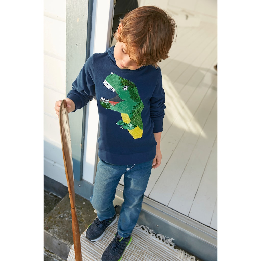 KIDSWORLD Kapuzensweatshirt »mit tollem Dino aus Wendepailletten«