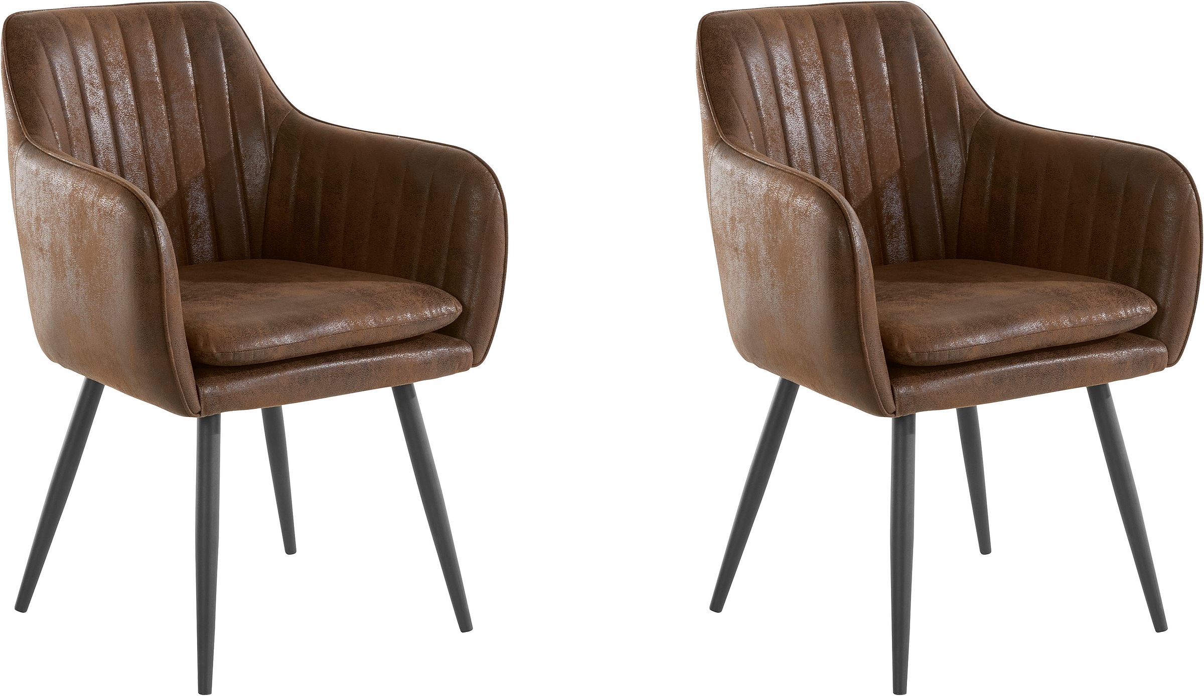 Premium collection by Home affaire 4-Fußstuhl »Bibi«, 2 St., Microfaser, Bezug in Veloursstoff oder Microfaser, schwarzes Metallgestell, maximale Belastbarkeit 120kg
