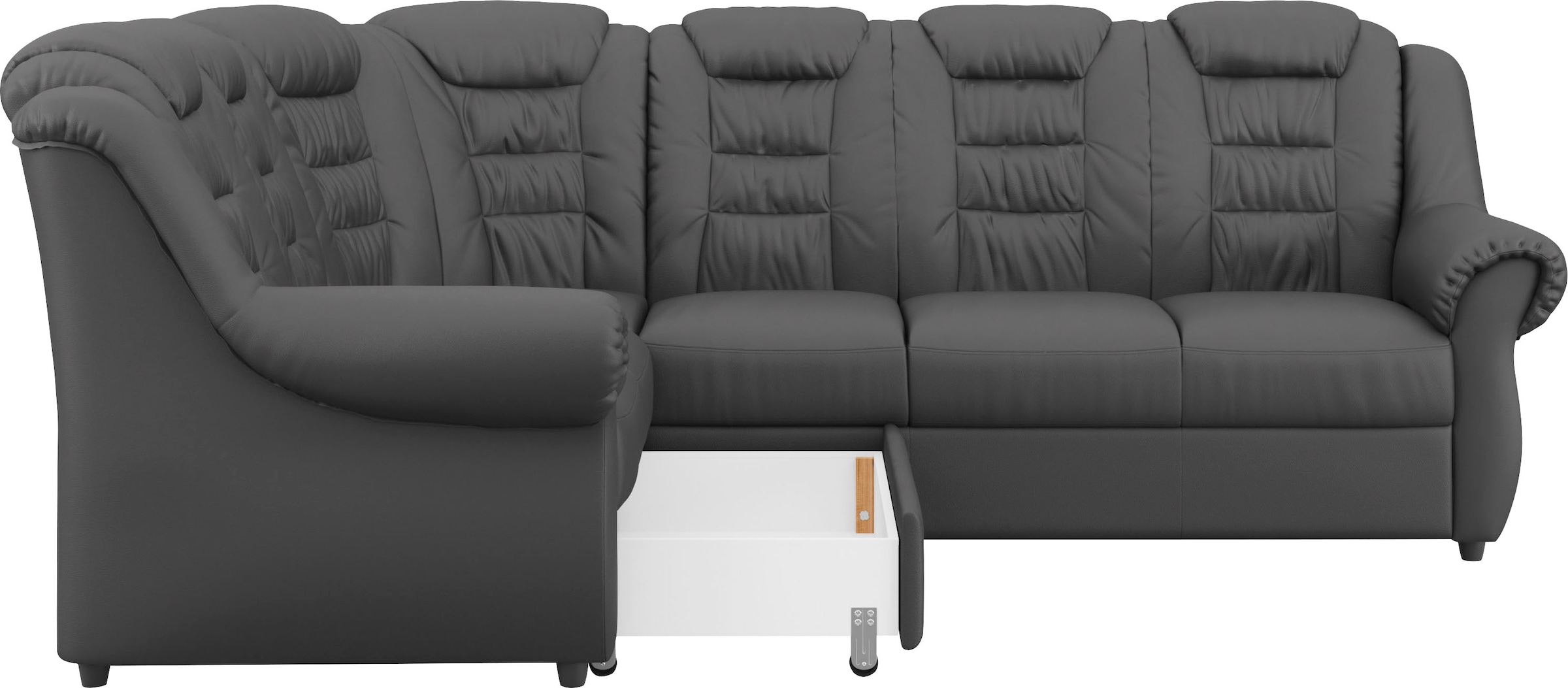 Home affaire Ecksofa »Boston L-Form«, mit hoher Rückenlehne, wahlweise mit Bettfunktion & Stauraum
