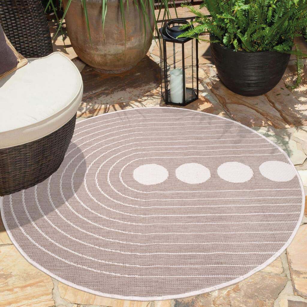Carpet City Outdoorteppich »DUO RUG 5739« rund 5 mm Höhe Wendeteppich Wetterfest In- & Outdoor, Balkon, Terrasse, Wohnzimmer