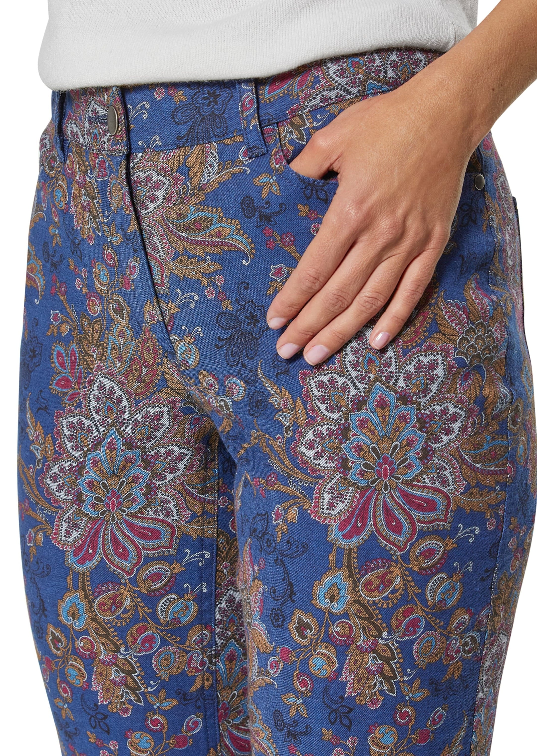 MADELEINE Regular-fit-Jeans »Jeans Schlanke Jeans mit Paisley-Print«